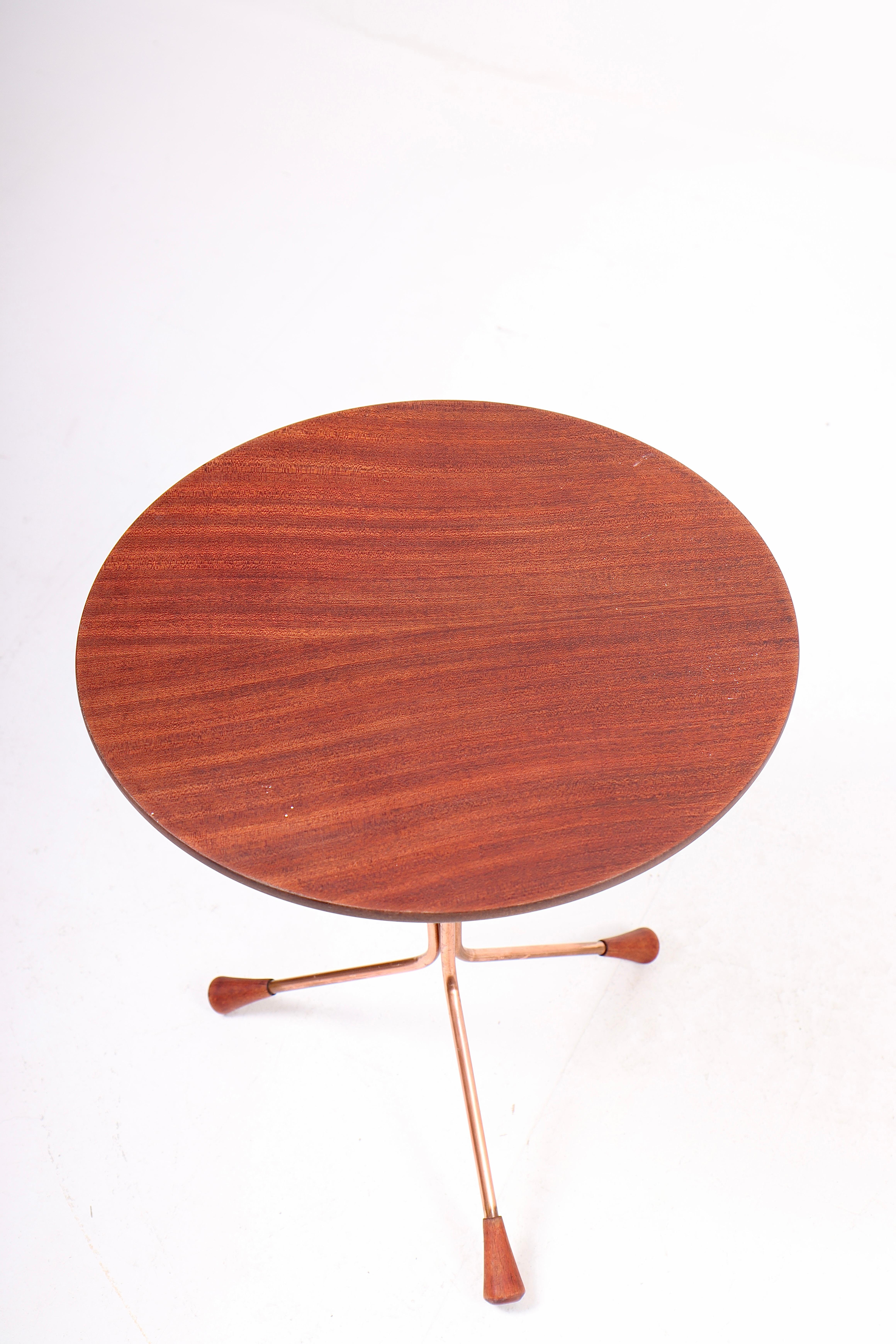 Scandinavian Modern Two Midcentury Side Tables in Teak and Mahogany by Albert Larsson, 1960s For Sale