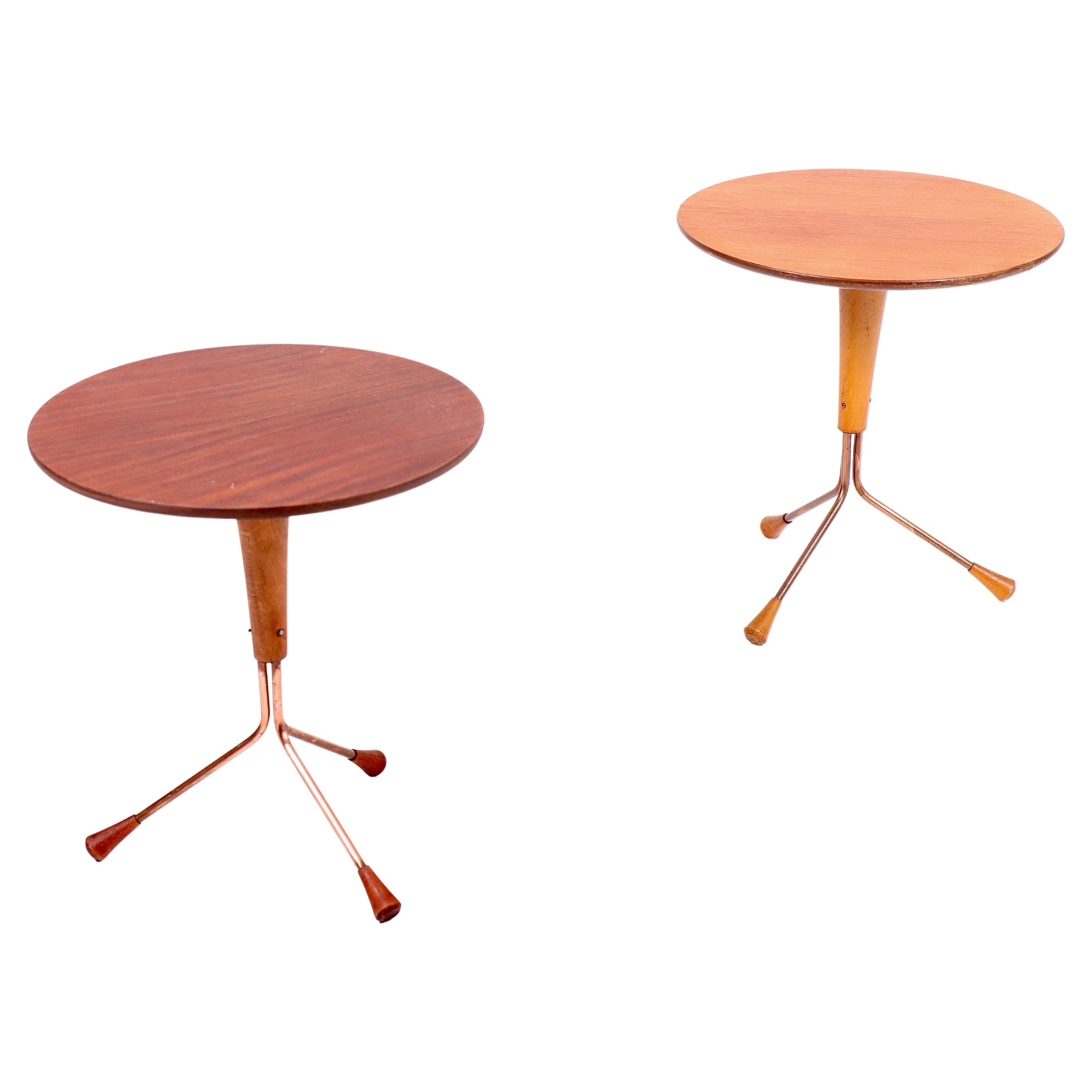 Two Midcentury Side Tables in Teak and Mahogany by Albert Larsson, 1960s
