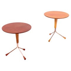 Deux tables d'appoint du milieu du siècle dernier en teck et acajou par Albert Larsson, années 1960