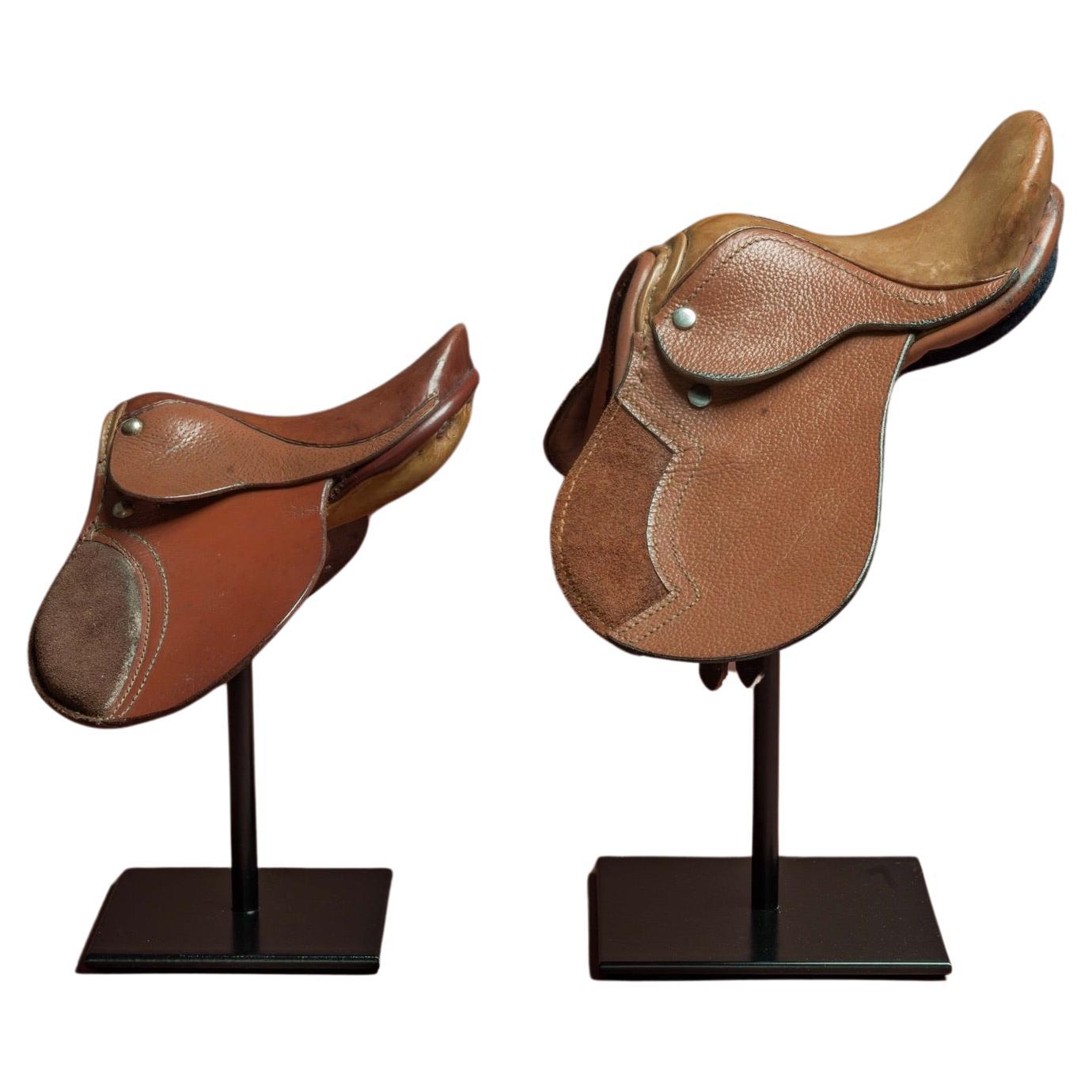 Two Miniature Saddles, circa 1930 For Sale