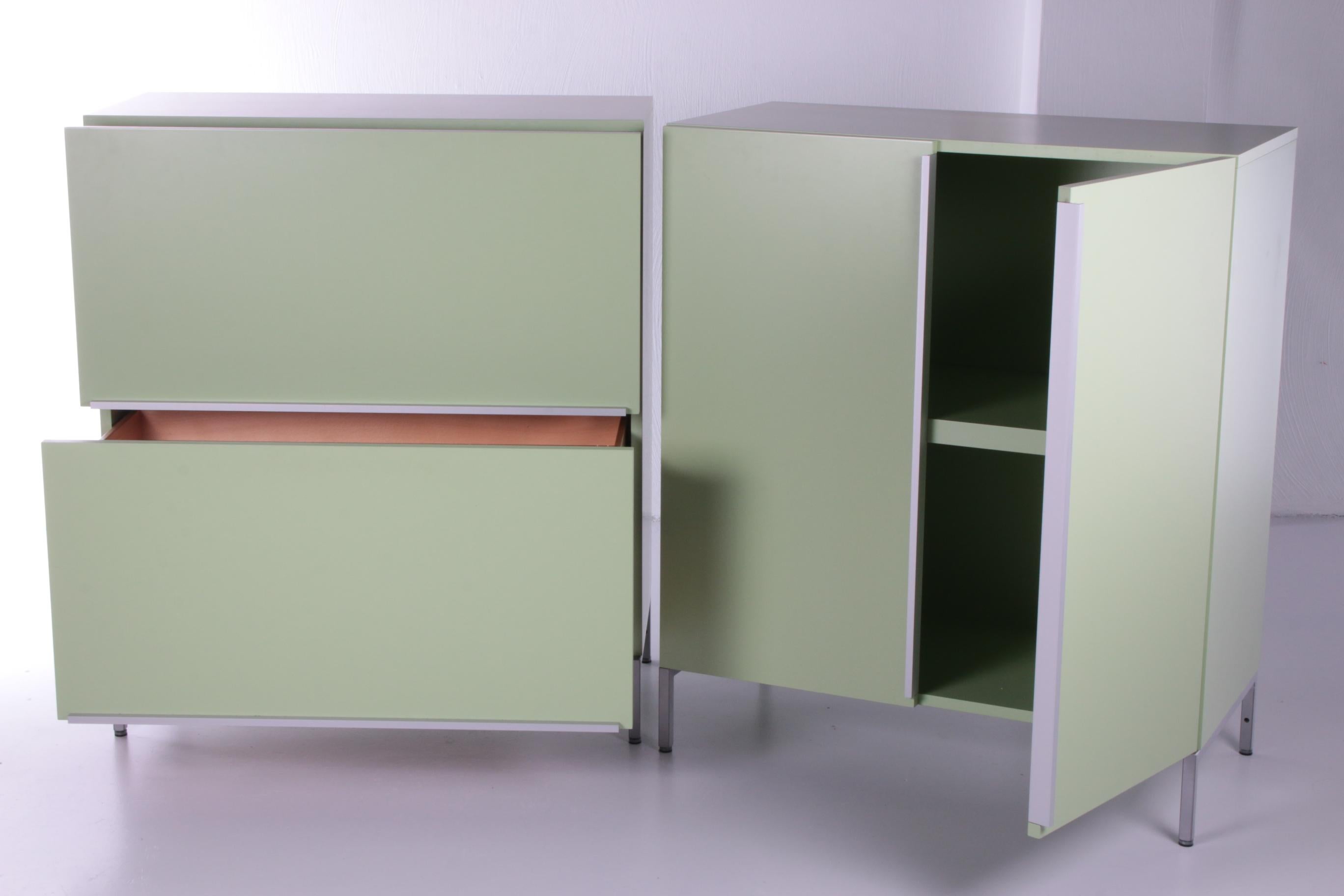 Dutch Two Mint Green Pastoe Wall Cabinets Beautiful Timeless Design 1980