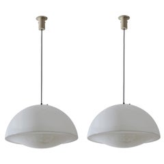 Two Model 4461 A "Drop" Suspension Lights by Tito Agnoli for Oluce