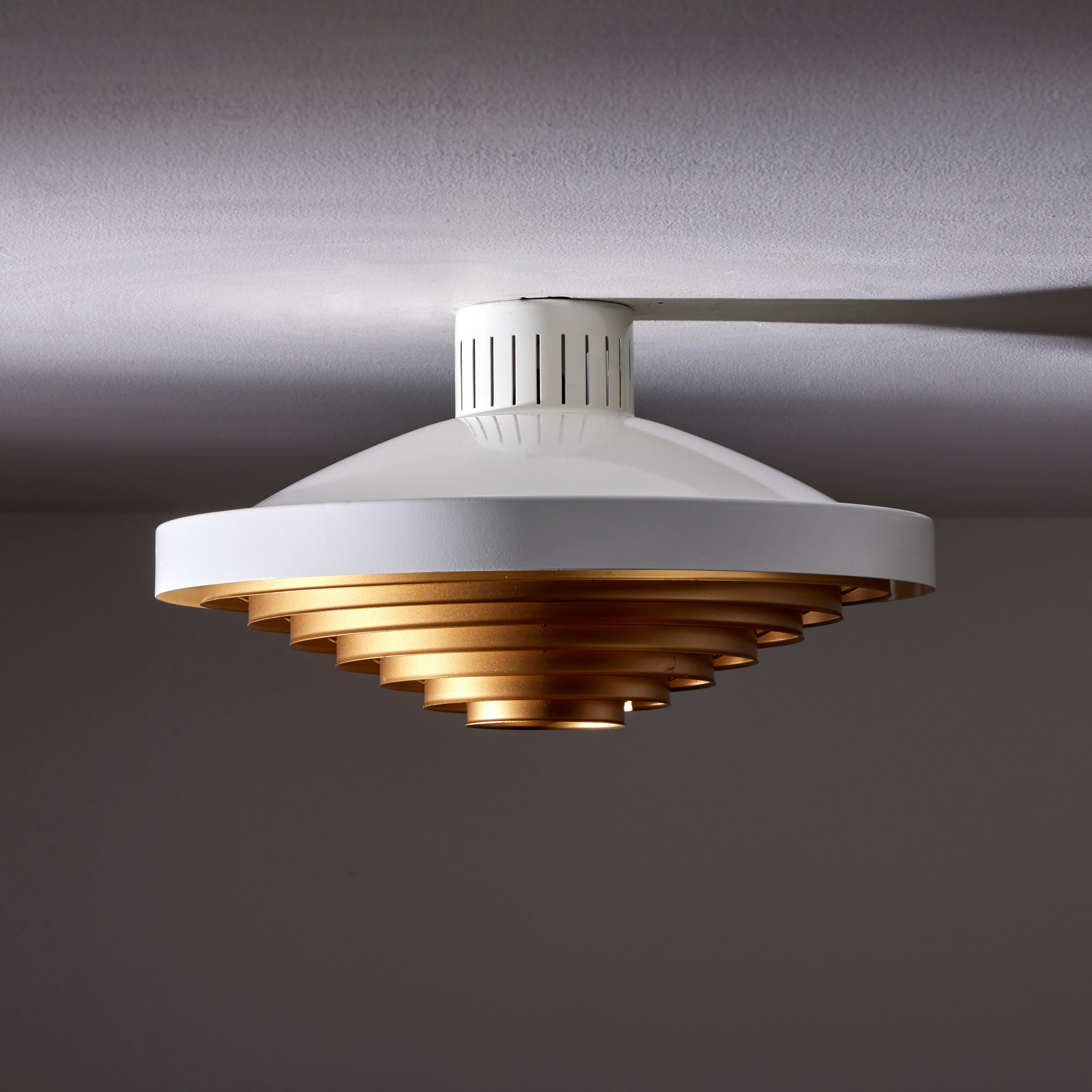 Two Model 5560/Z200 Flush Mount Ceiling Lights by Lisa Johansson-Pape for Orno In Good Condition In Los Angeles, CA