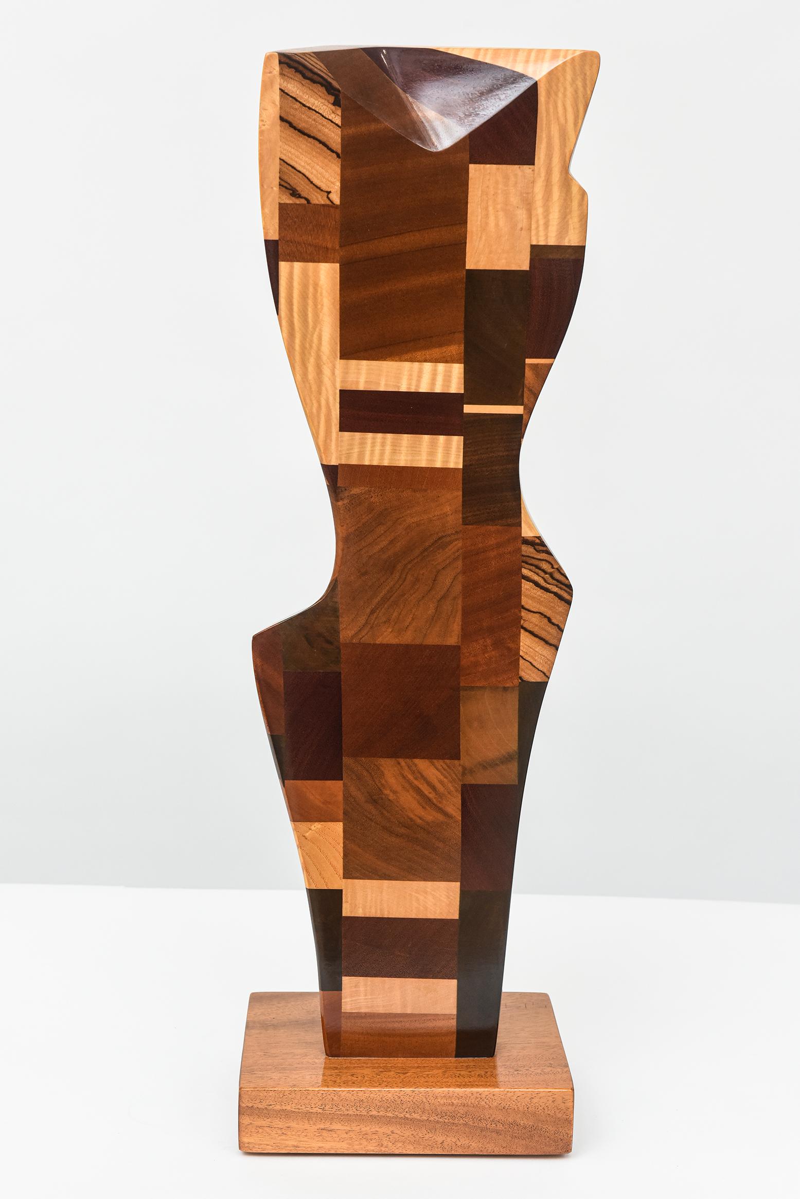 Two Modern Abstract Mixed Wood Studio Sculptures by Paul LaMontagne, C. 1980 For Sale 5
