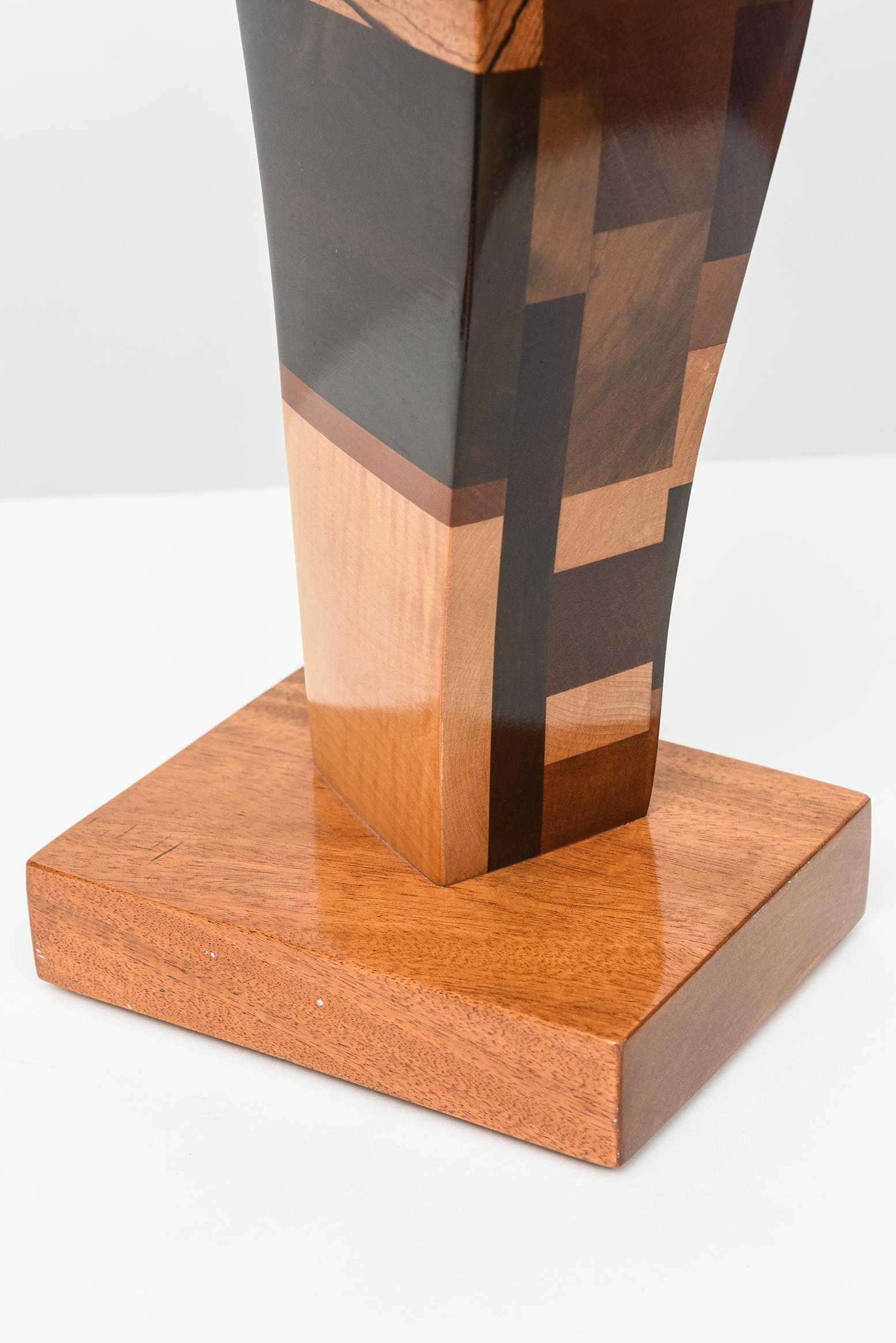 Two Modern Abstract Mixed Wood Studio Sculptures by Paul LaMontagne, C. 1980 For Sale 6