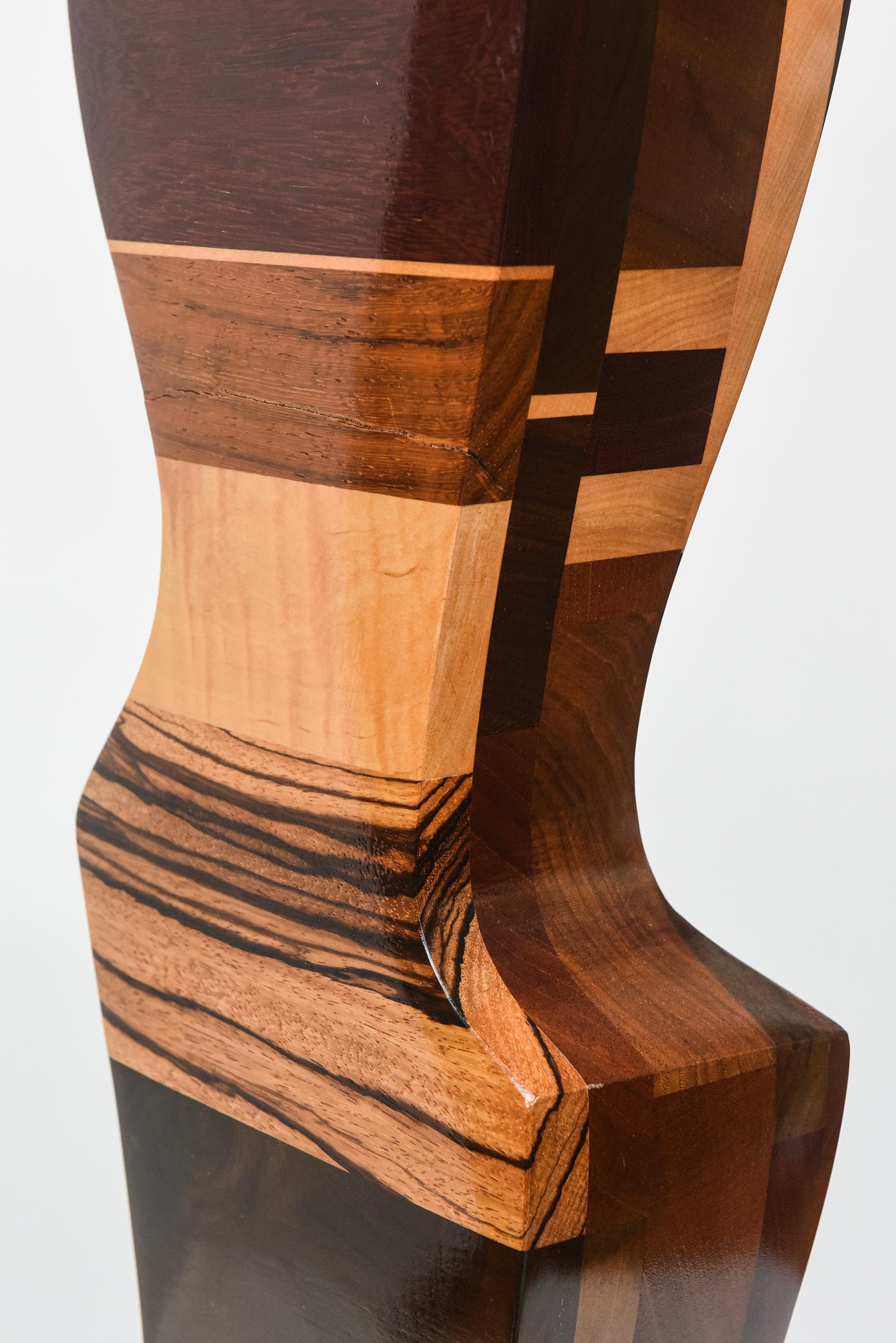 Two Modern Abstract Mixed Wood Studio Sculptures by Paul LaMontagne, C. 1980 For Sale 7