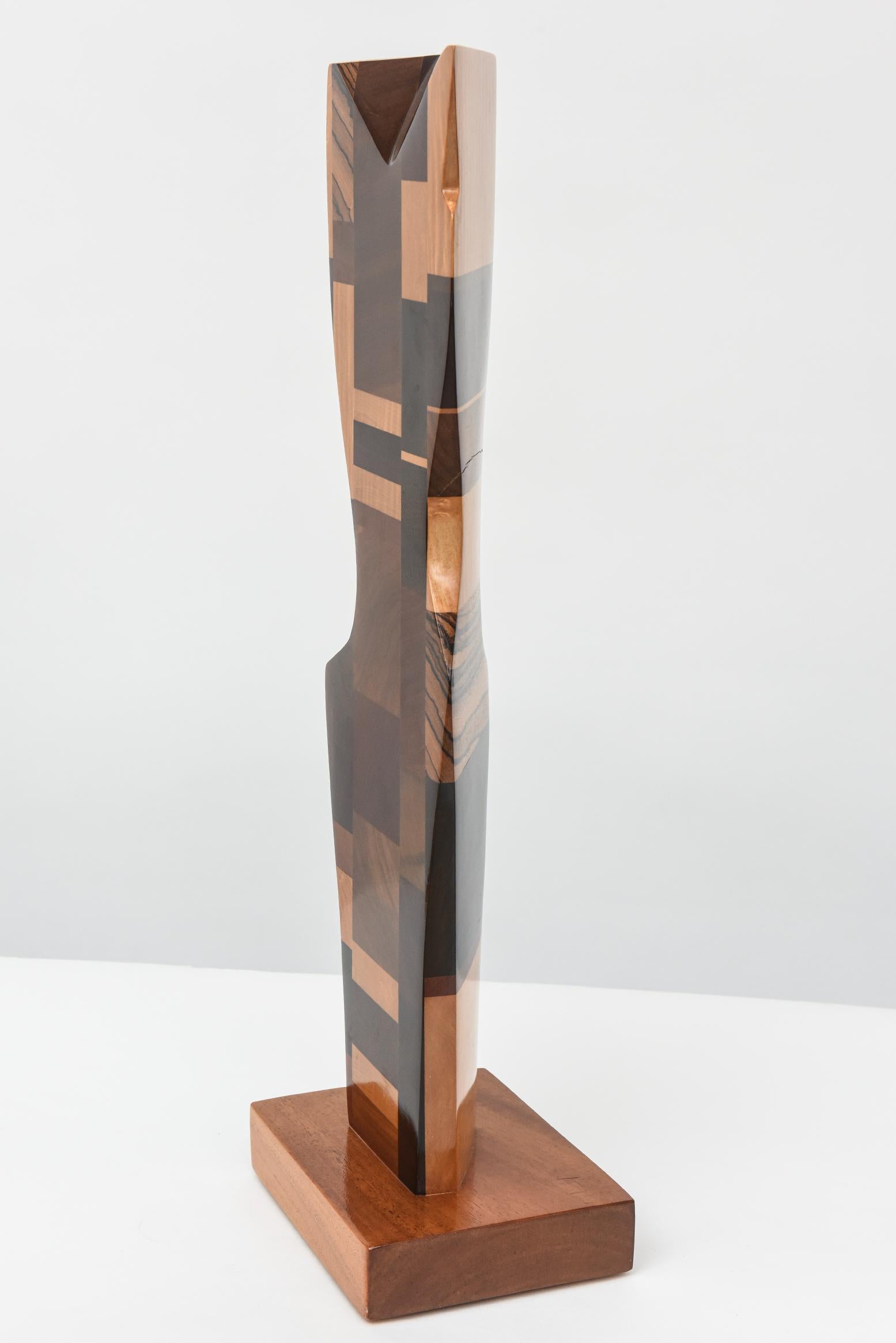 Two Modern Abstract Mixed Wood Studio Sculptures by Paul LaMontagne, C. 1980 For Sale 8
