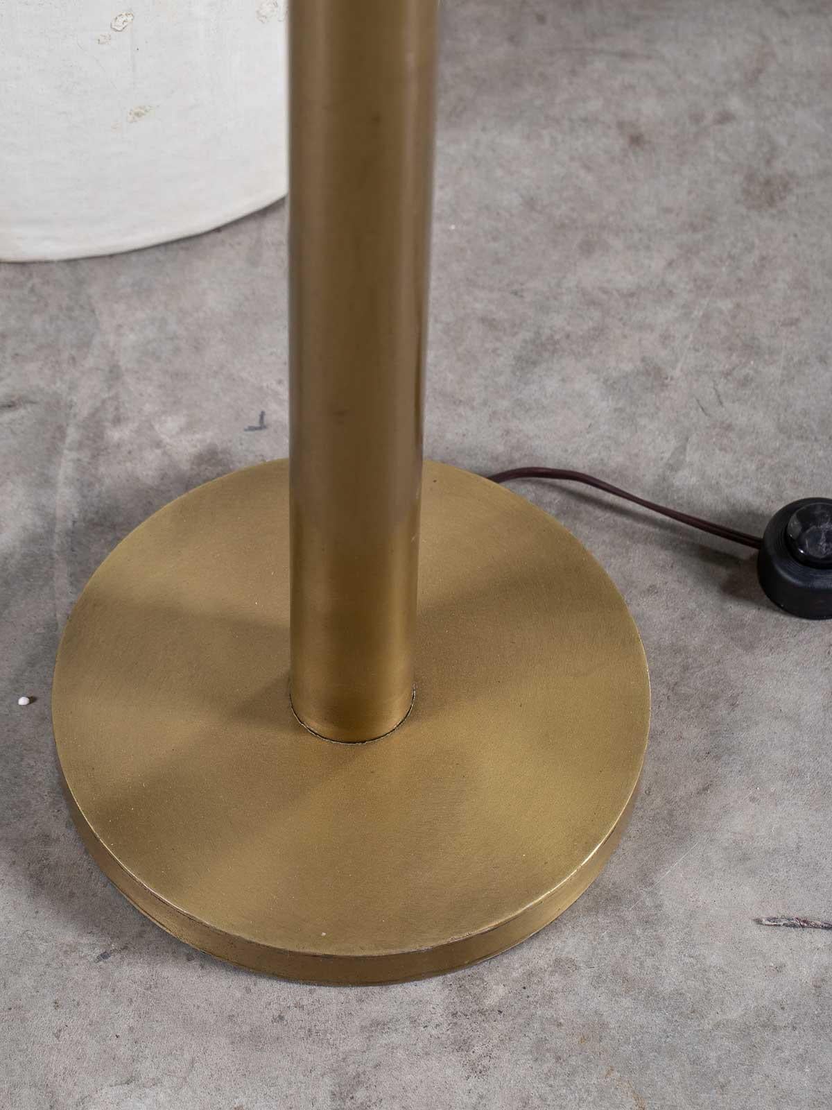 Two Modern Brass Floor Lamps Custom Shade 4