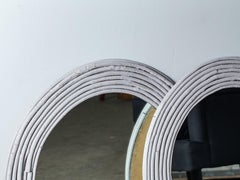 Two Modern French Painted Willow Frame Round Mirrors Priced Each