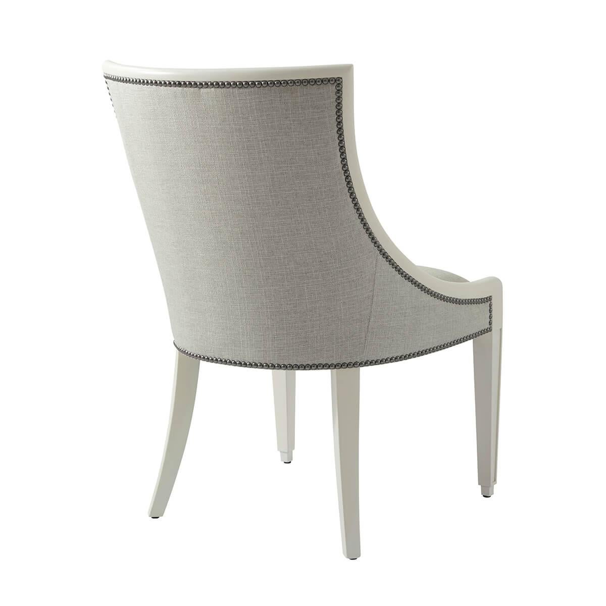 Vietnamese Two Modern Ivory Dining Chairs For Sale