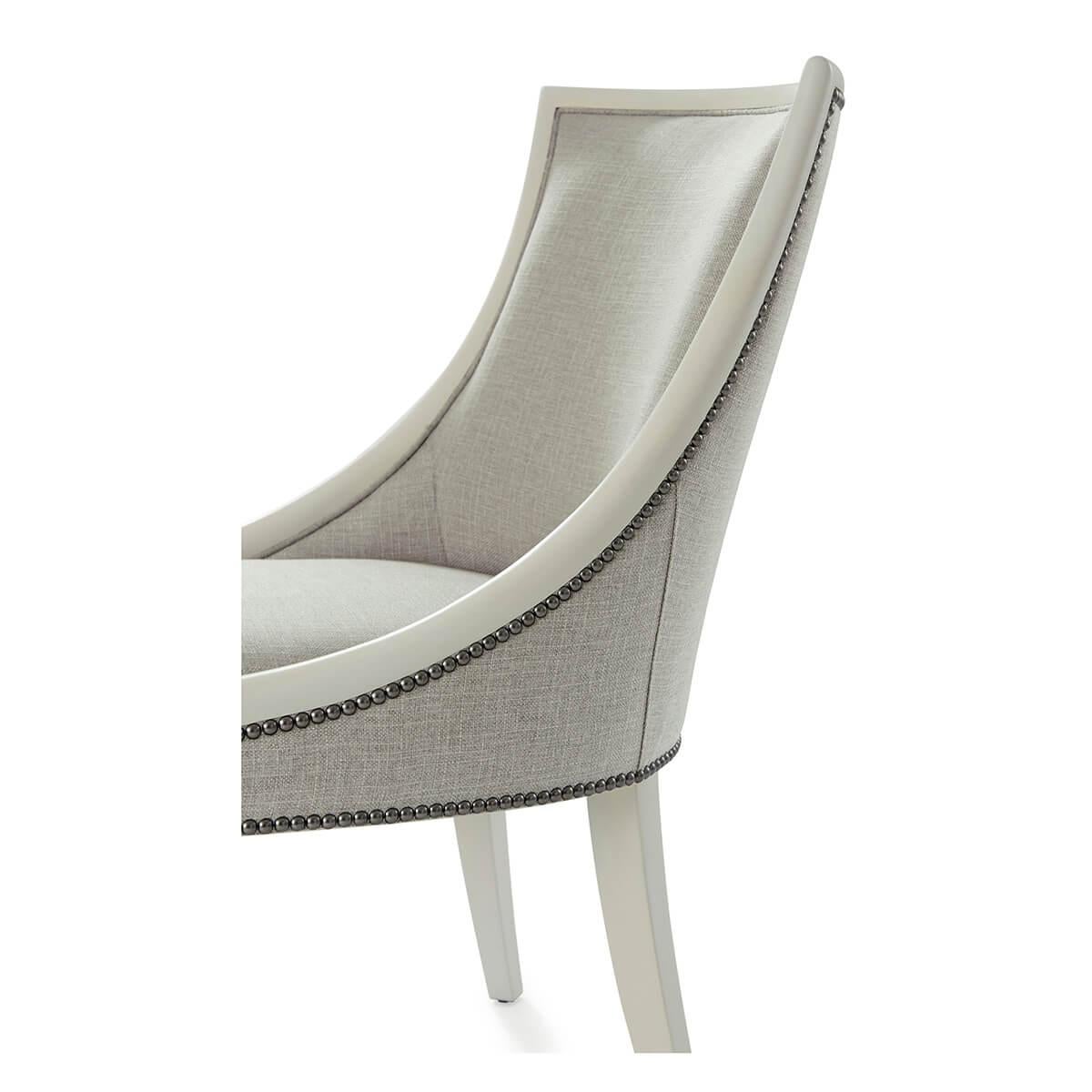 Contemporary Two Modern Ivory Dining Chairs For Sale