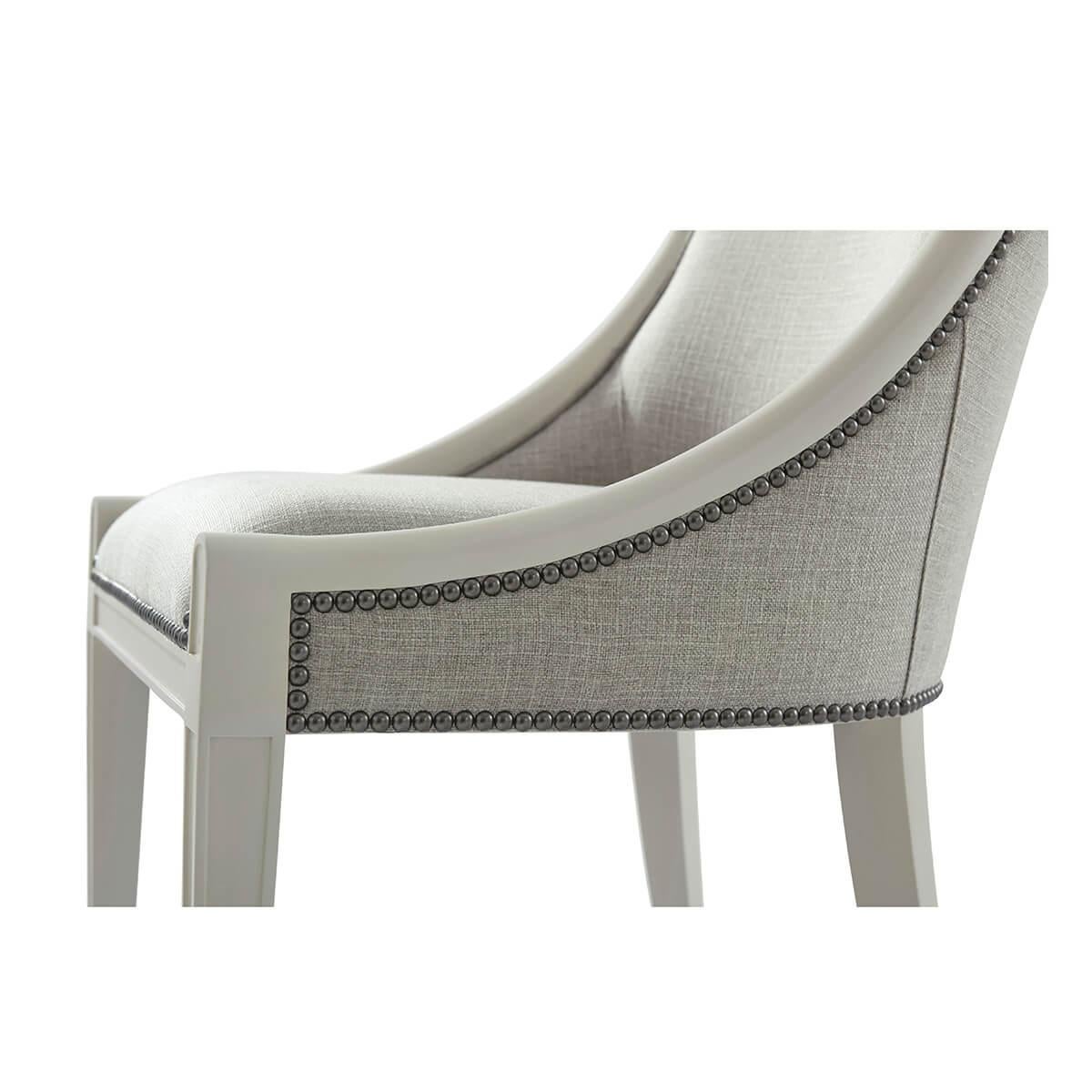 Wood Two Modern Ivory Dining Chairs For Sale