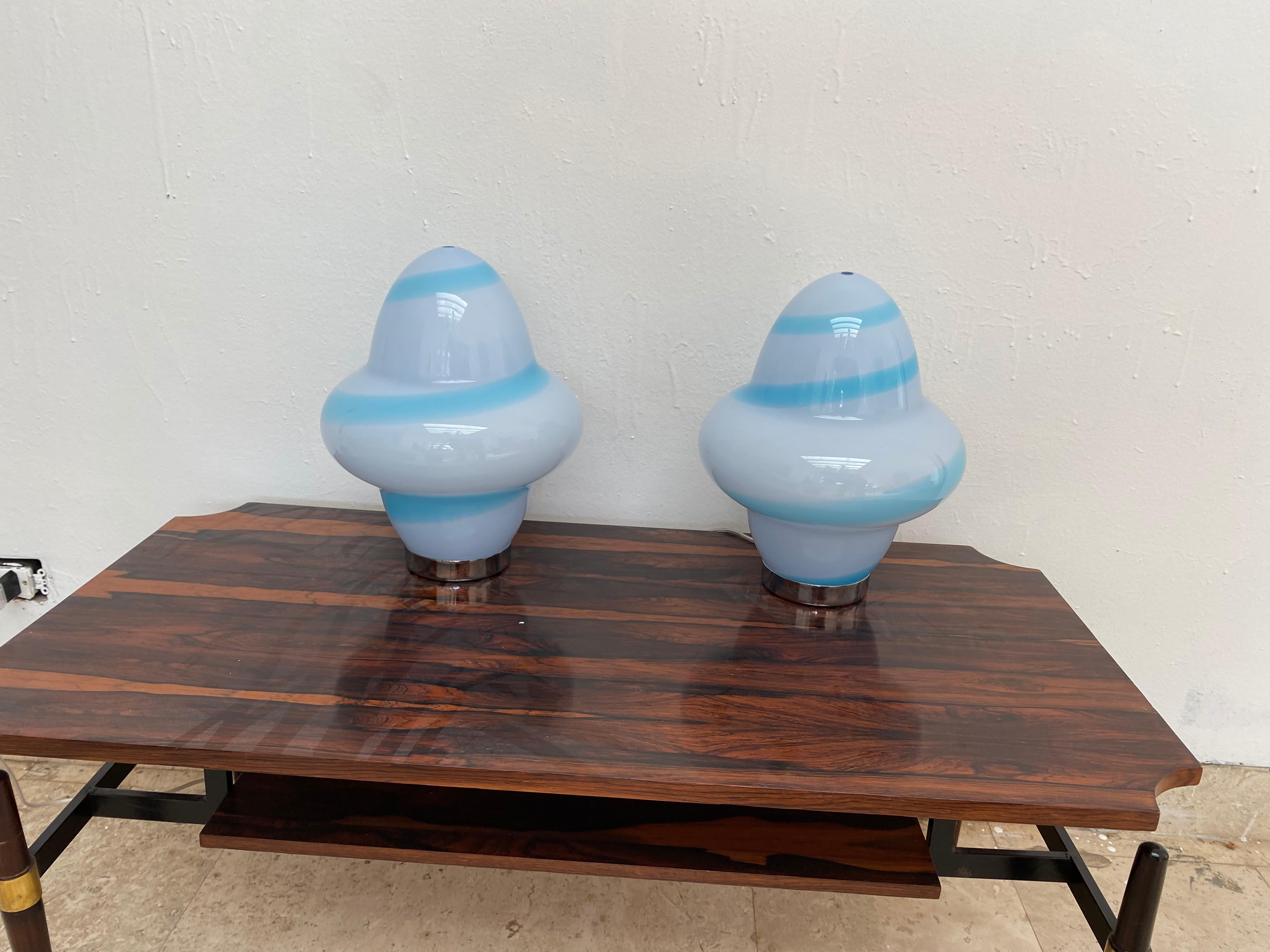 Two Modern Murano Table Lamps by Ettore Sottsass for Venini, Signed ca. 1994 For Sale 5