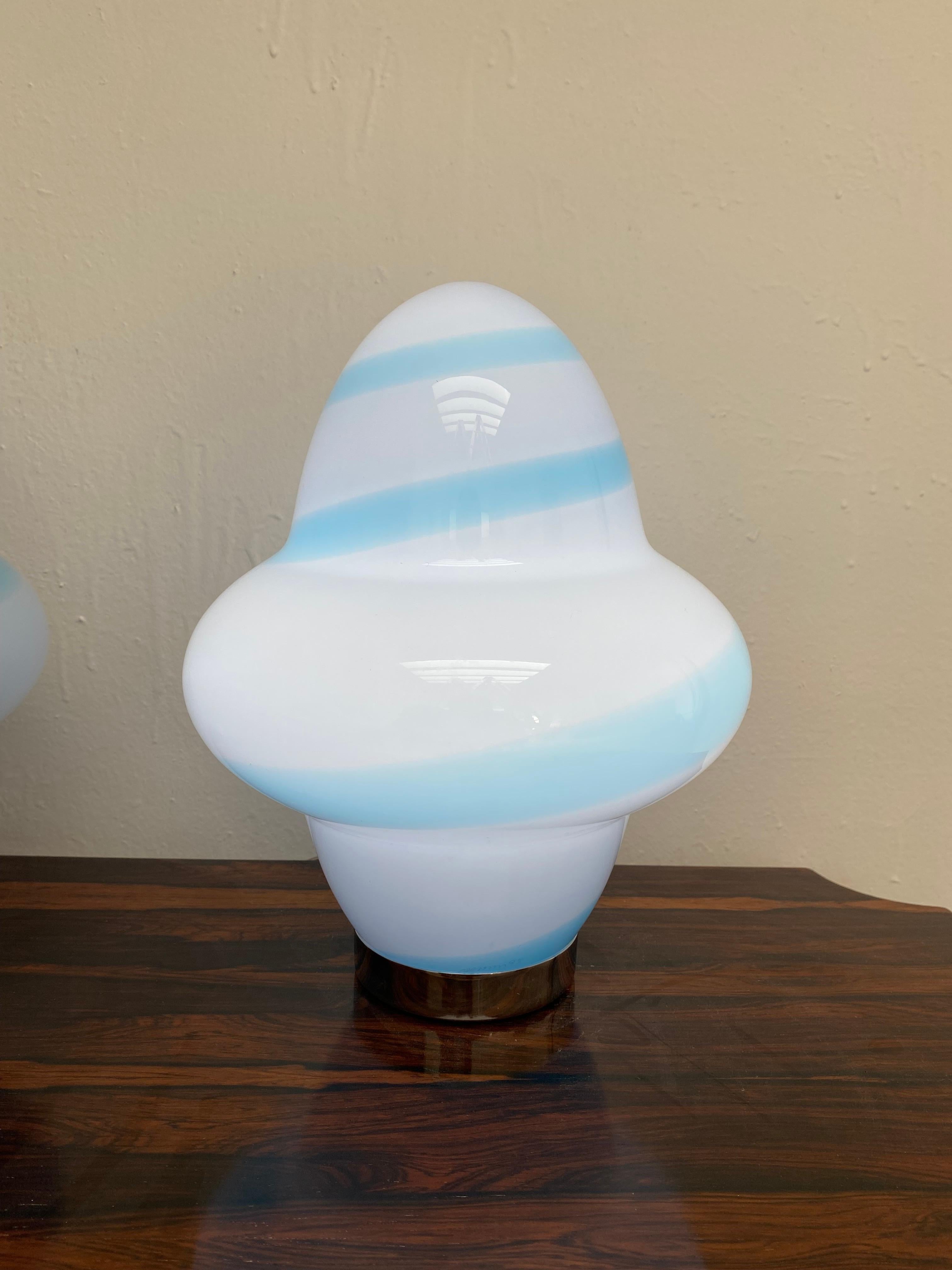 Six Modern Table Lamps in Murano by Ettore Sottsass for Venini, Signed ca. 1994 For Sale 1
