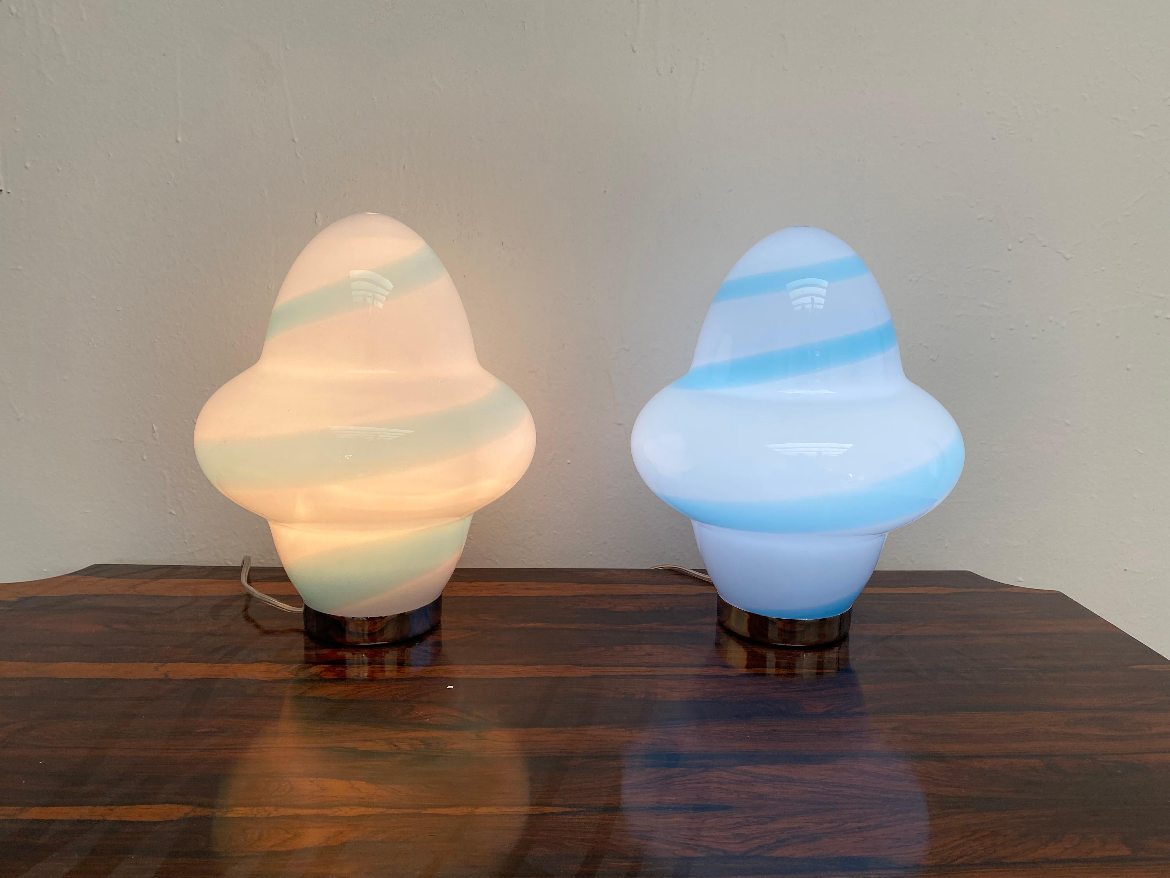 Two Modern Murano Table Lamps by Ettore Sottsass for Venini, Signed ca. 1994 For Sale 2