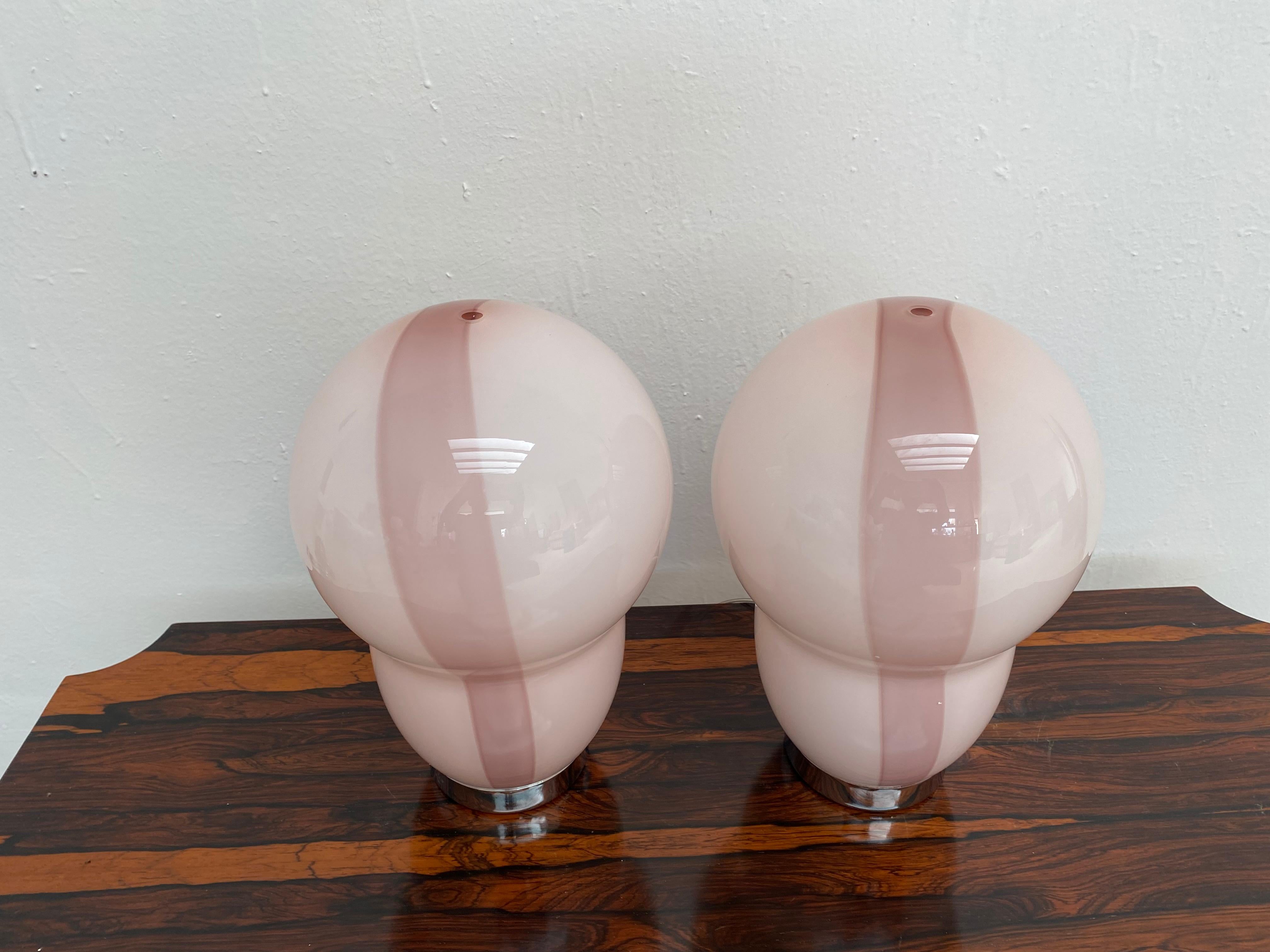 Four Modern Murano Table Lamps by Ettore Sottsass for Venini, Signed ca. 1994 For Sale 3