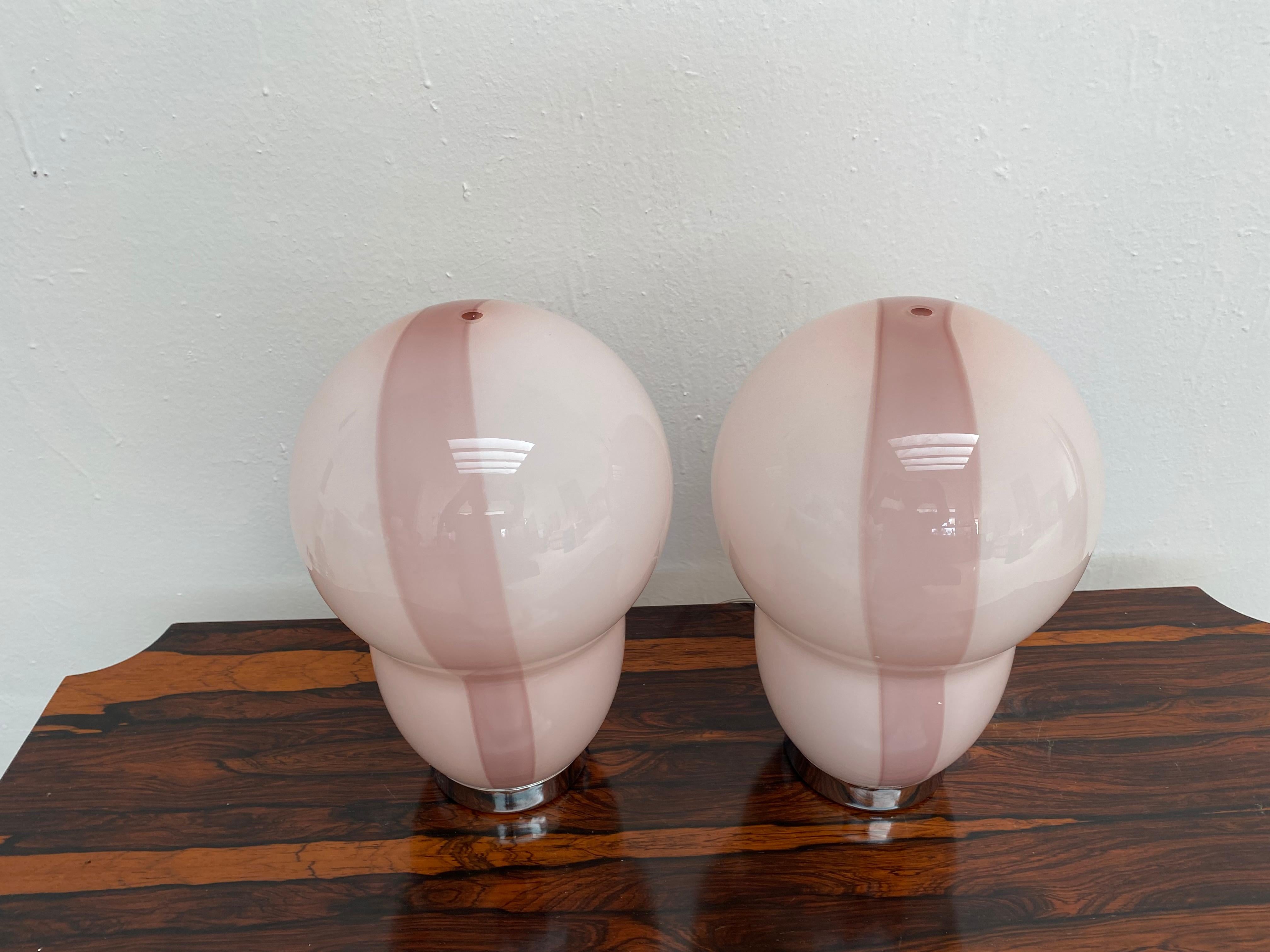 Two Modern Murano Table Lamps by Ettore Sottsass for Venini, Signed ca. 1994 For Sale 3