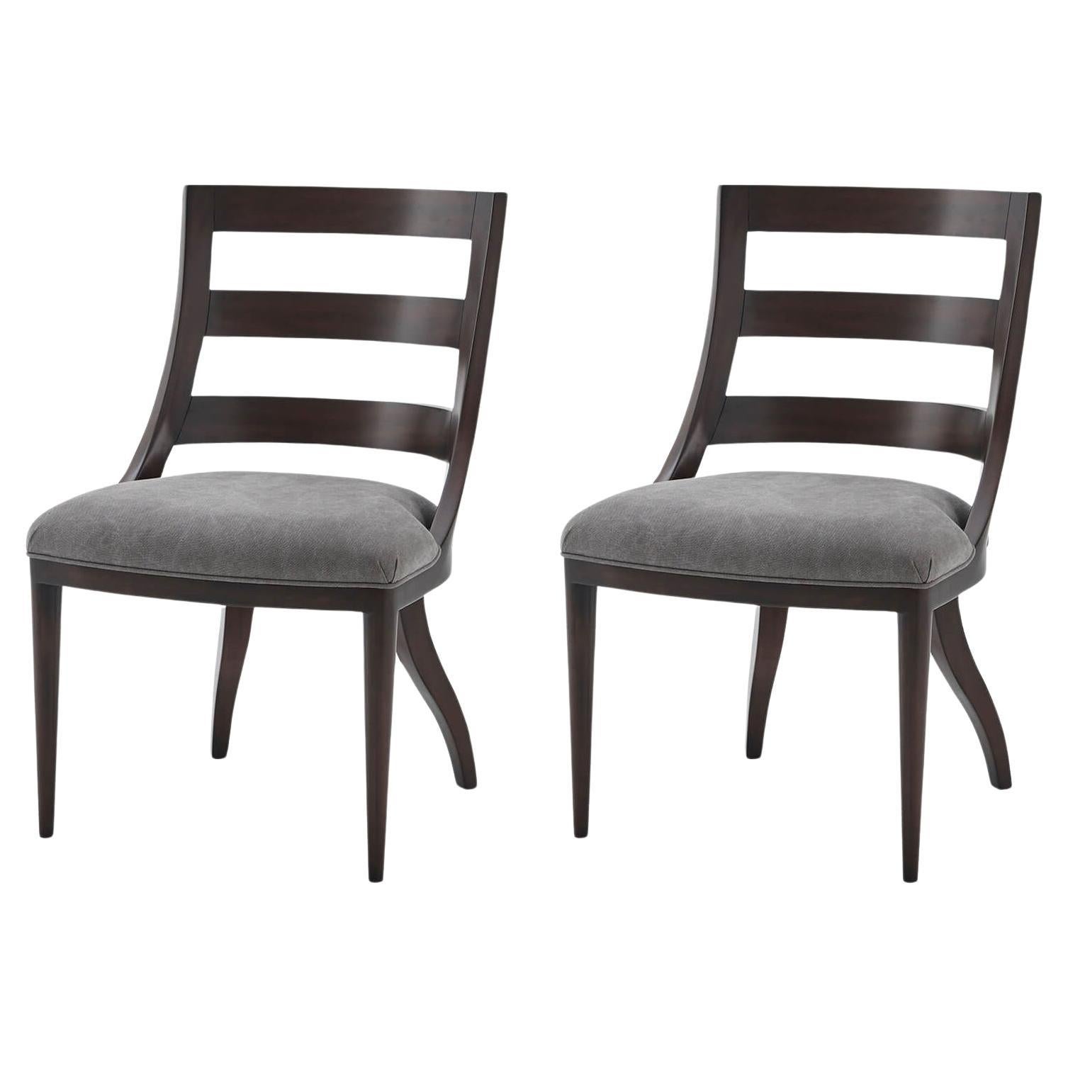 Two Modern Scoop Back Dining Chairs For Sale