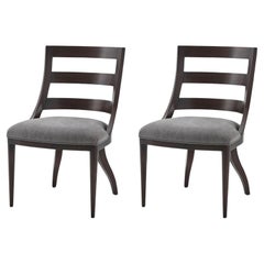 Two Modern Scoop Back Dining Chairs