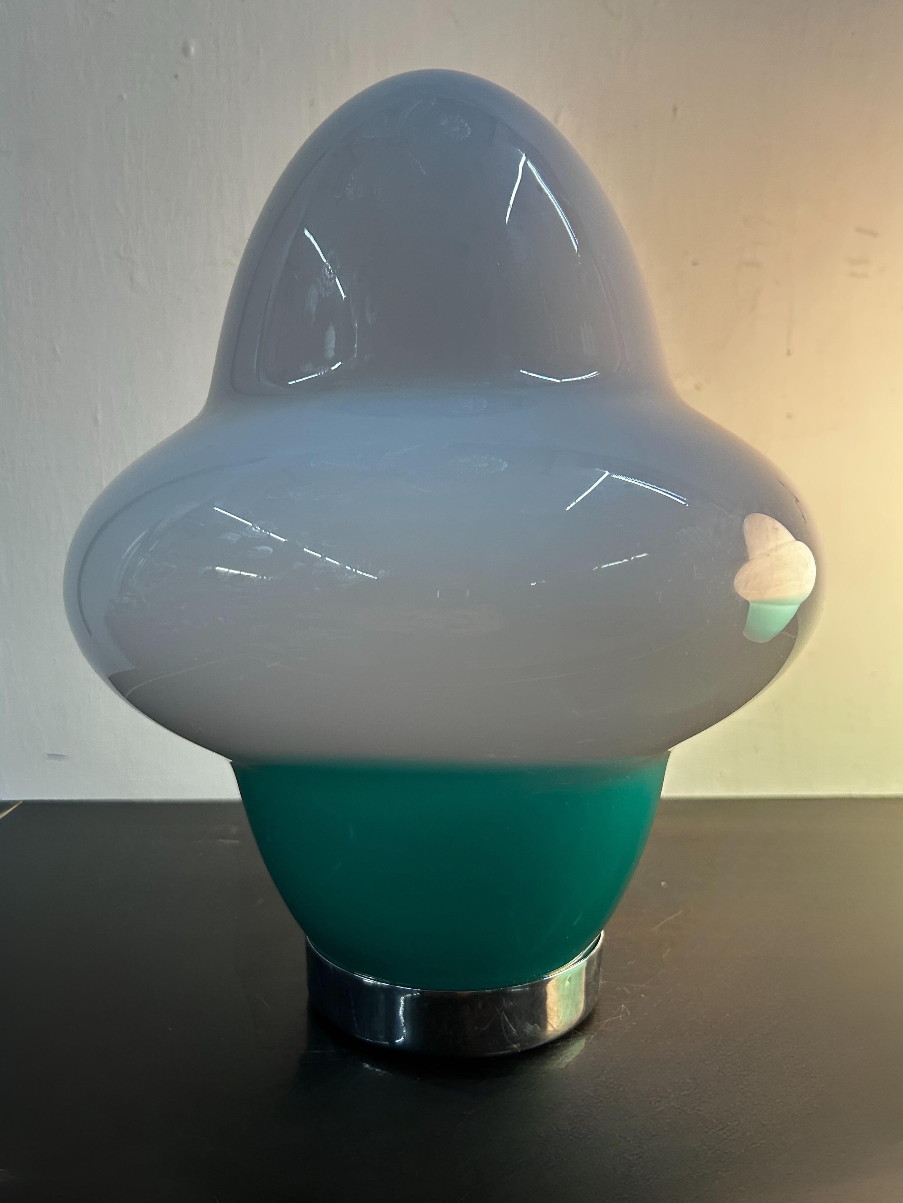 italien Two Modern Table Lamps in Murano by Ettore Sottsass for Venini, Signed ca. 1994 en vente