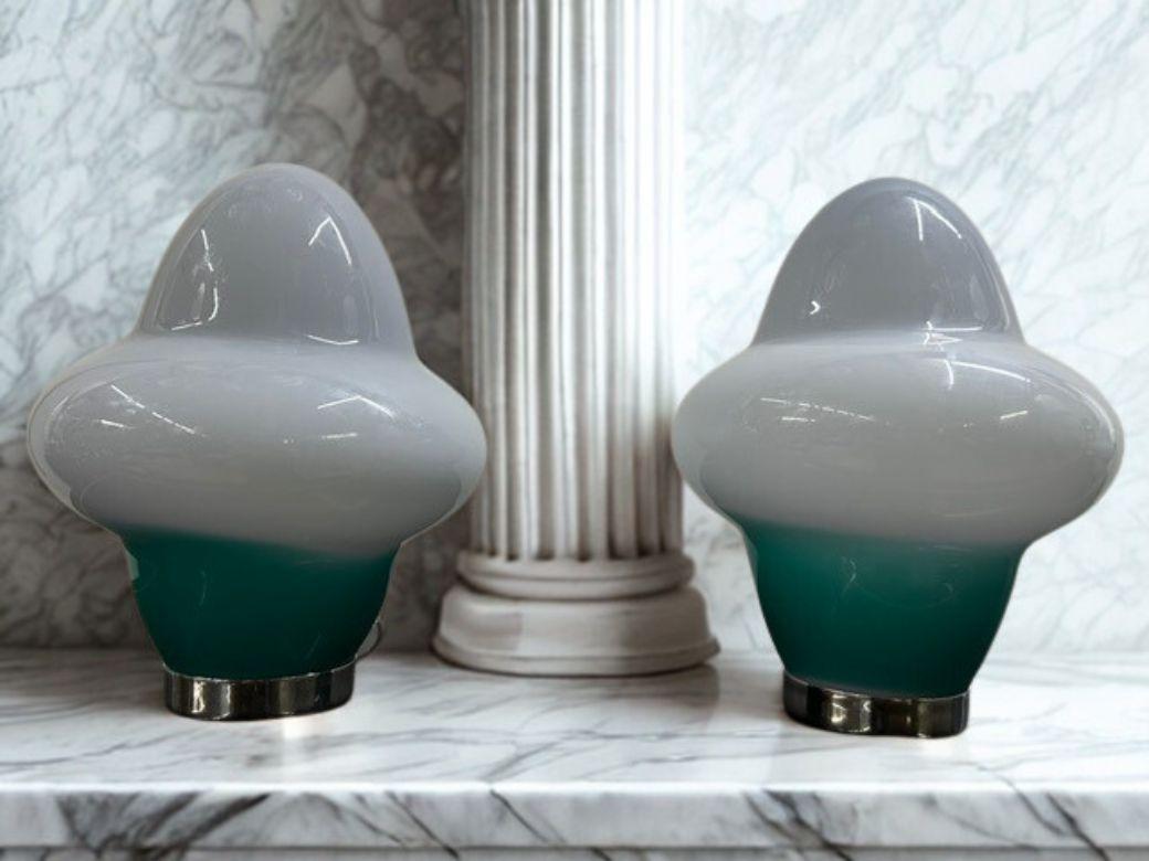 Two Modern Table Lamps in Murano by Ettore Sottsass for Venini, Signed ca. 1994 en vente 1