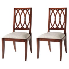 Two Modern Trellis Back Dining Chairs