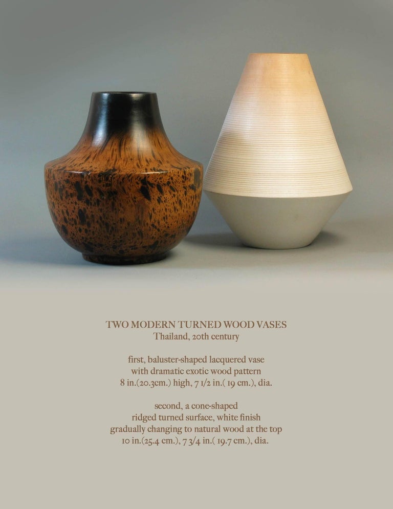 Two Modern Turned Wood Vases Thailand, 20th Century at 1stDibs