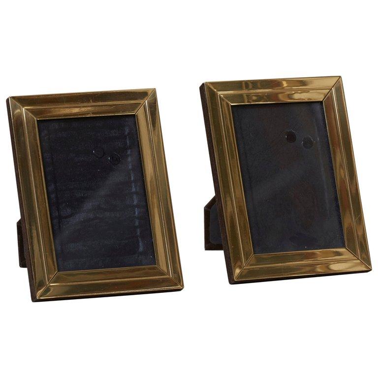 Wonderful set of two brass photo frames attributed to Willy Rizzo. The frames are in very good condition.

