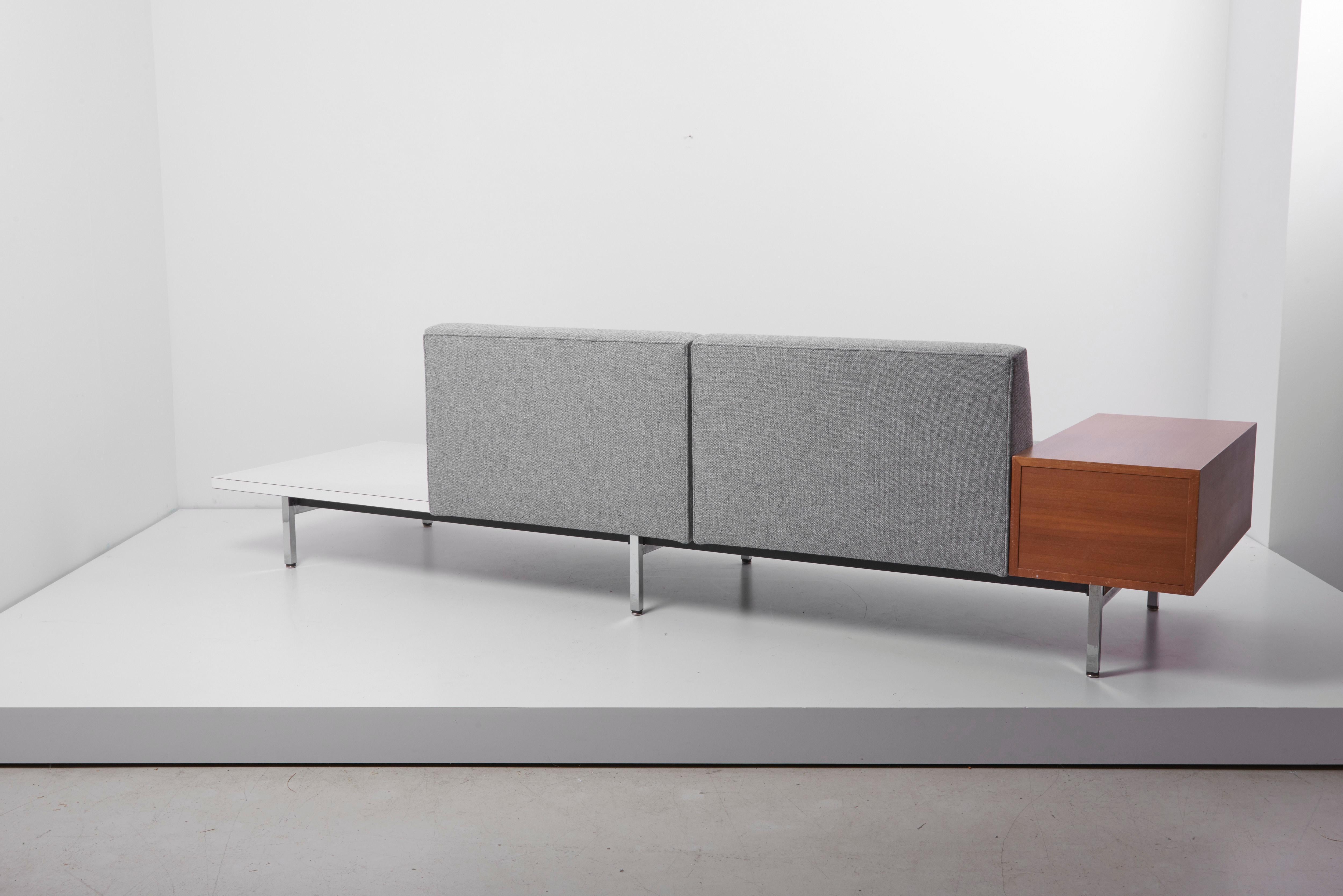 Two Modular Sofas with Table and Drawers by George Nelson for Herman Miller, US 1