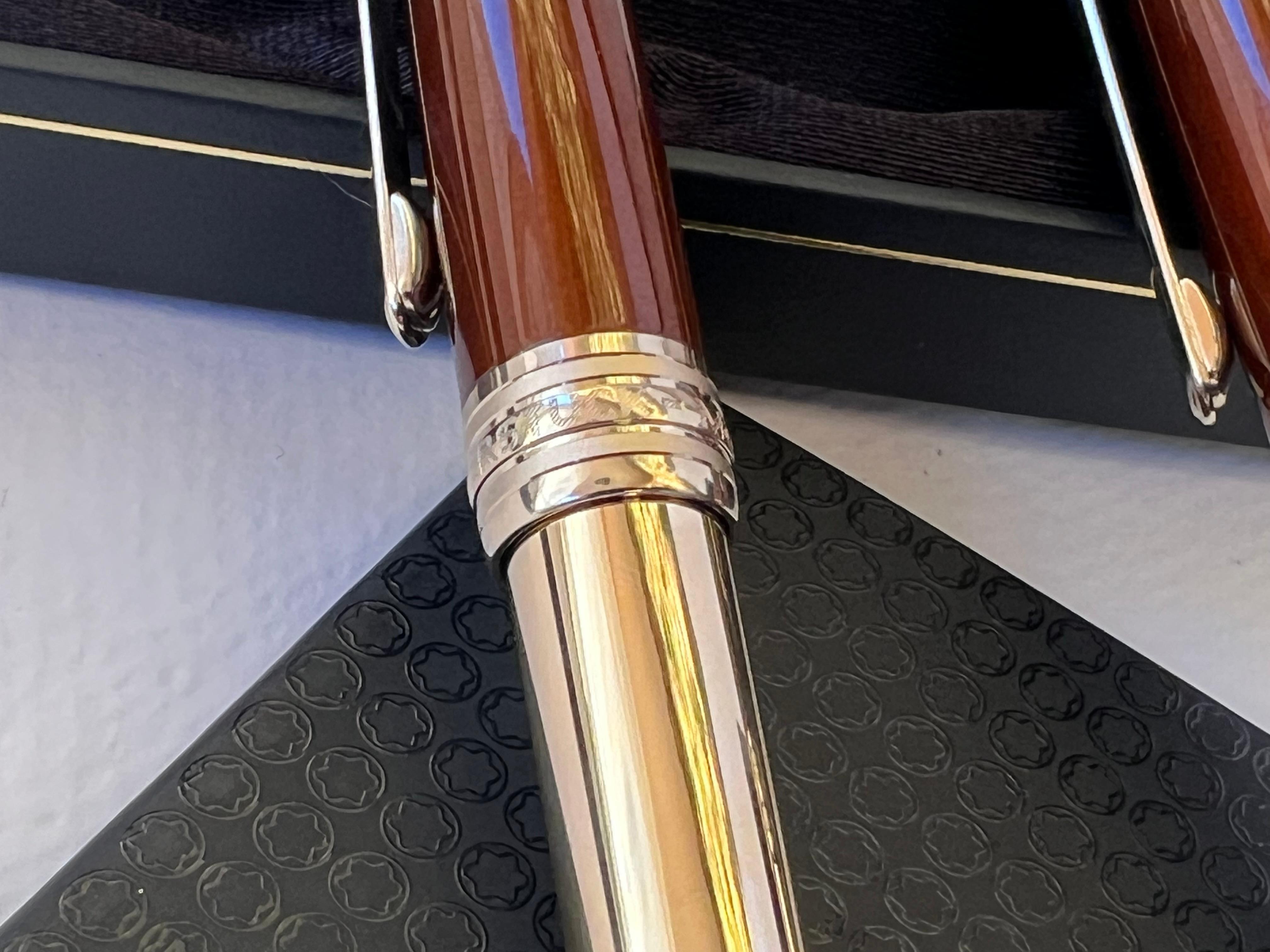 Two Montblanc Meisterstuck Solitaire Citrine Classique Ballpoint And Rollerball  For Sale 10