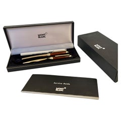 Deux Montblanc Meisterstuck Solitaire Citrine Classique Ballpoint And Rollerball 