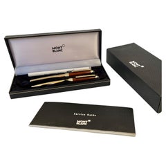 Two Montblanc Meisterstuck Solitaire Citrine Classique Ballpoint And Rollerball