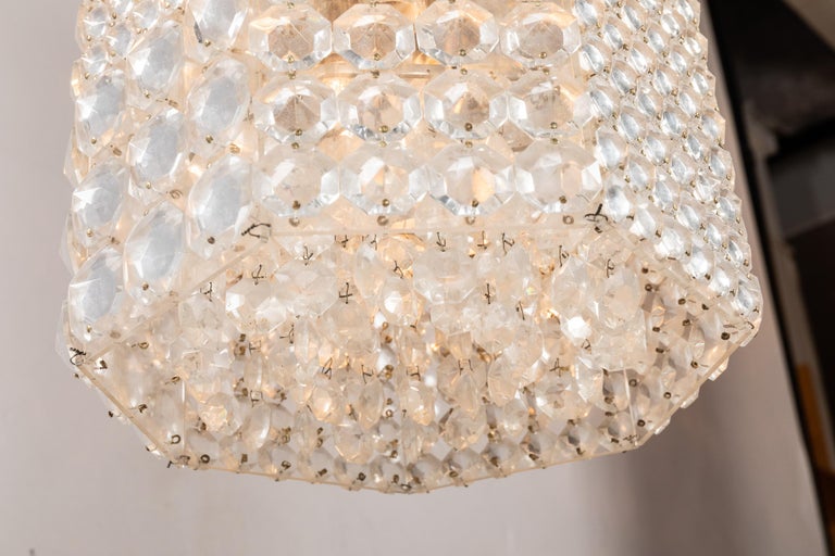 Two Monumental, Lobmeyer, Falling Chandeliers, 1970s For Sale at 1stDibs