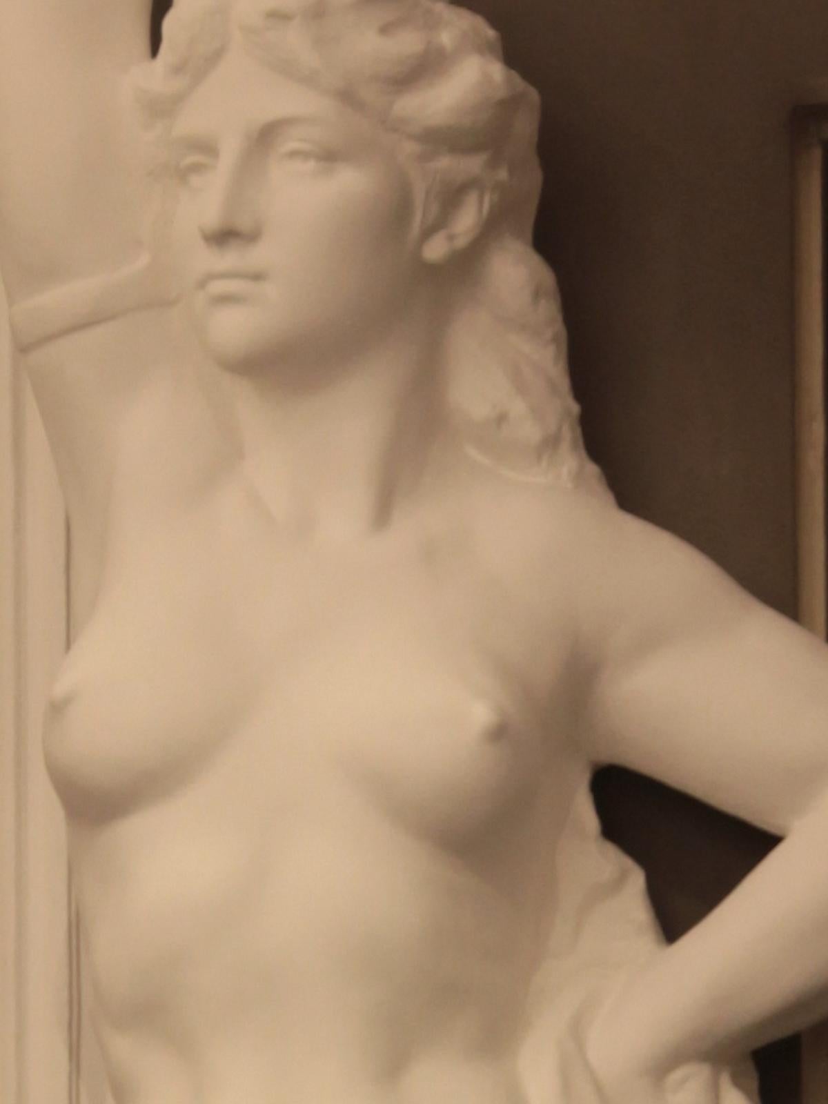 Two Monumental Nymphes  in Plaster, France, circa 1940 2