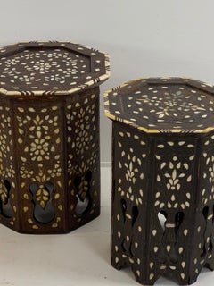 Two Moroccan Sidetables with Nice Inlay