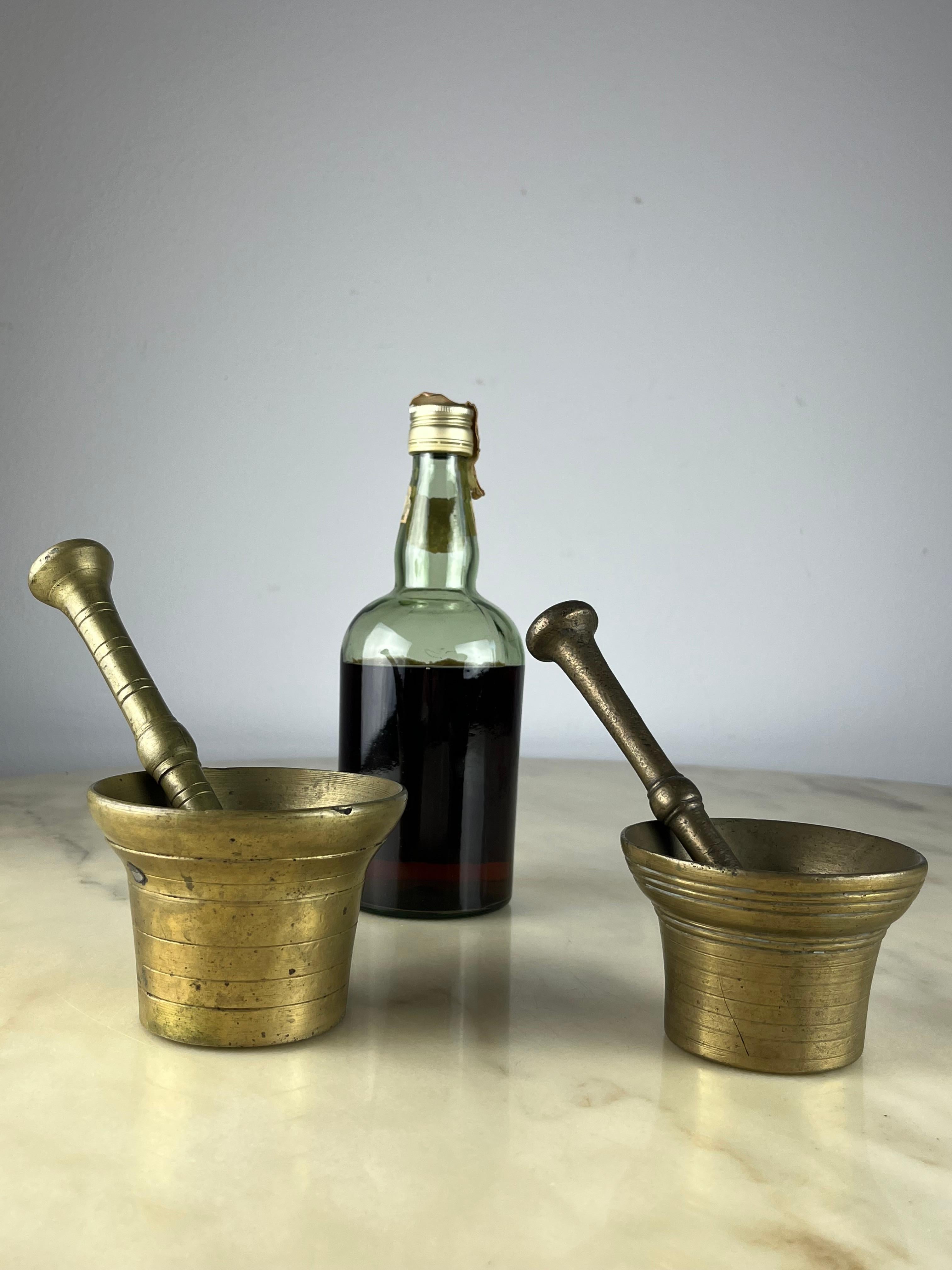 Two Mortars with Pestles, Brass, Genoese 