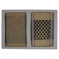 Deux panneaux de fibre d'écorce tissée Mbole montés, DRC