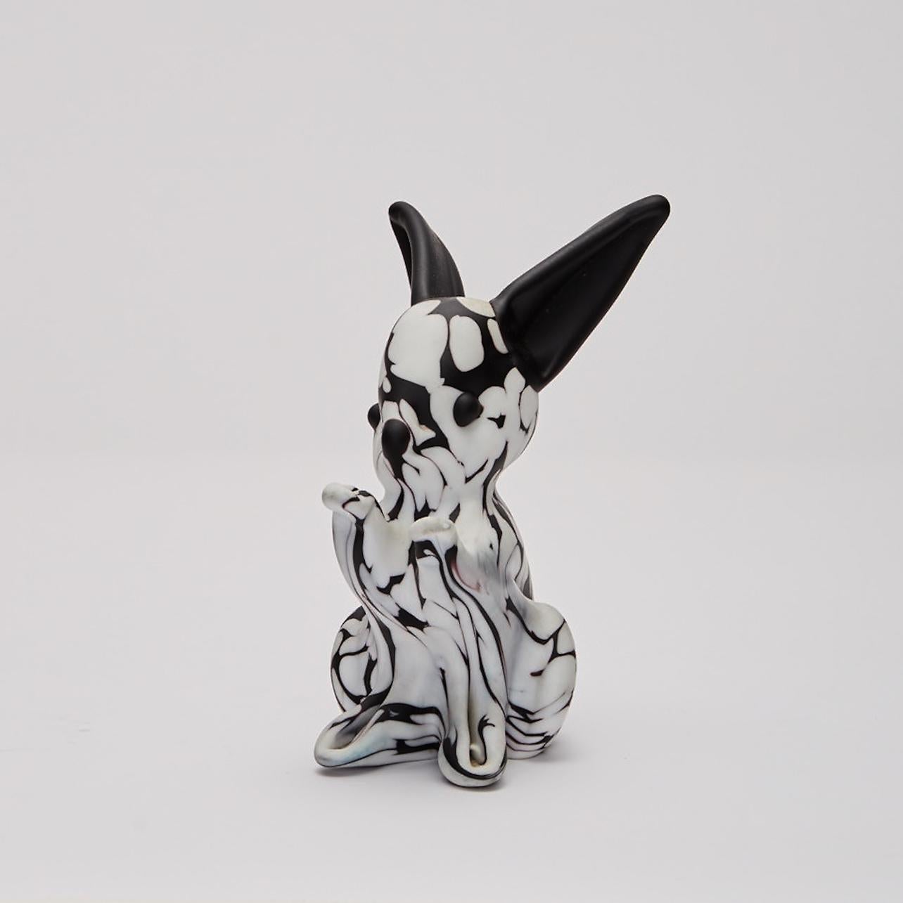 Fine XX secolo Due sculture di animali di Murano in bianco e nero di Archimede Seguso in vendita