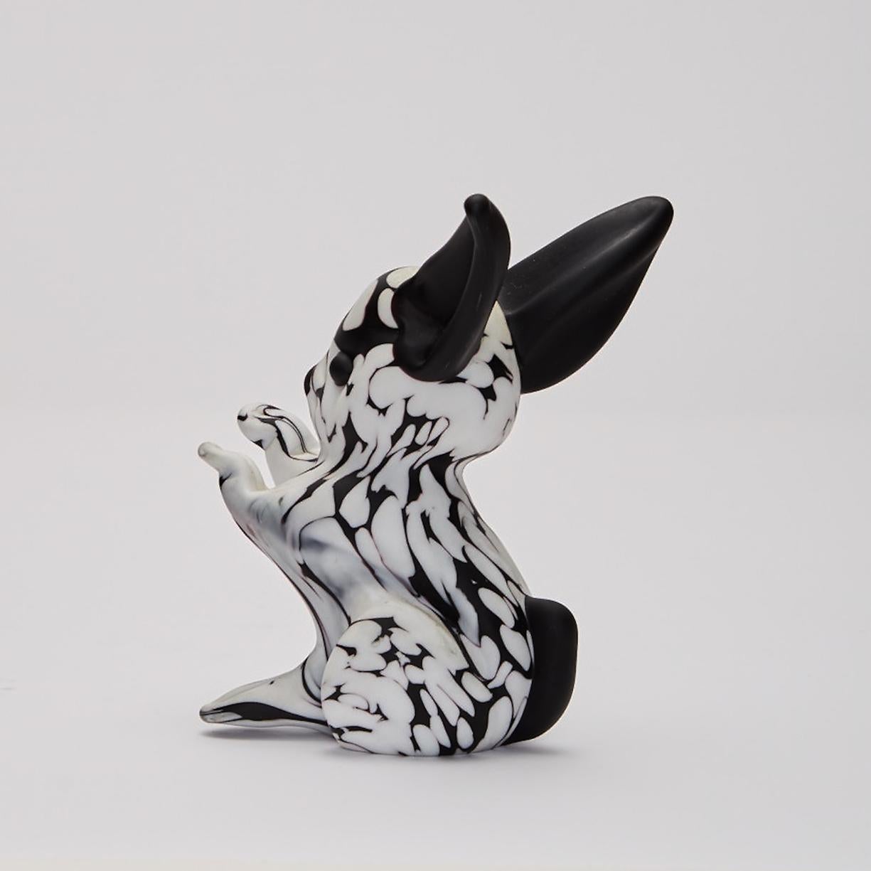 Due sculture di animali di Murano in bianco e nero di Archimede Seguso in vendita 1