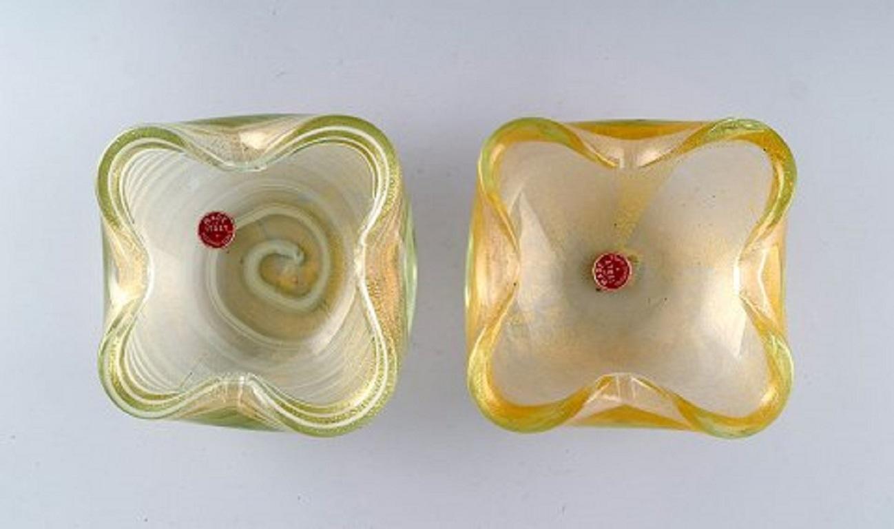 Zwei Murano-Schalen aus mundgeblasenem Kunstglas, italienisches Design, 1960er Jahre (Italienisch) im Angebot