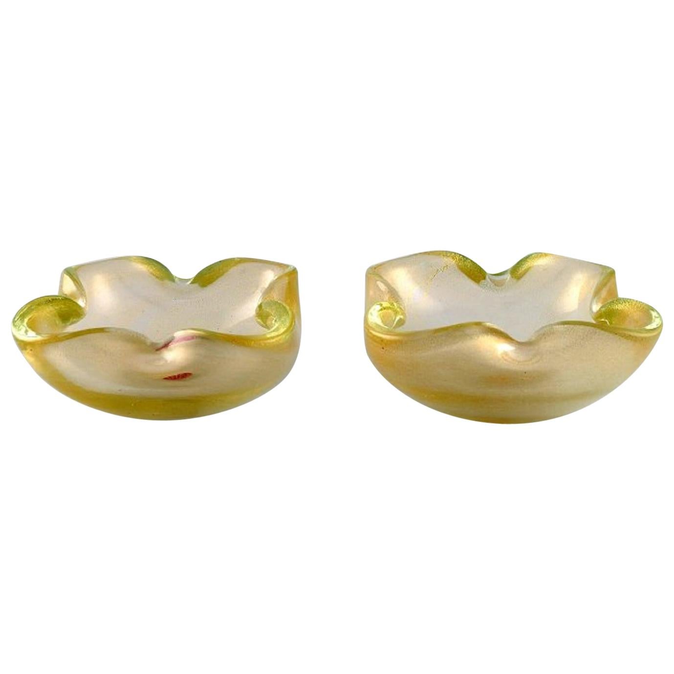 Due ciotole di Murano in vetro artistico soffiato a bocca, design italiano, anni '60