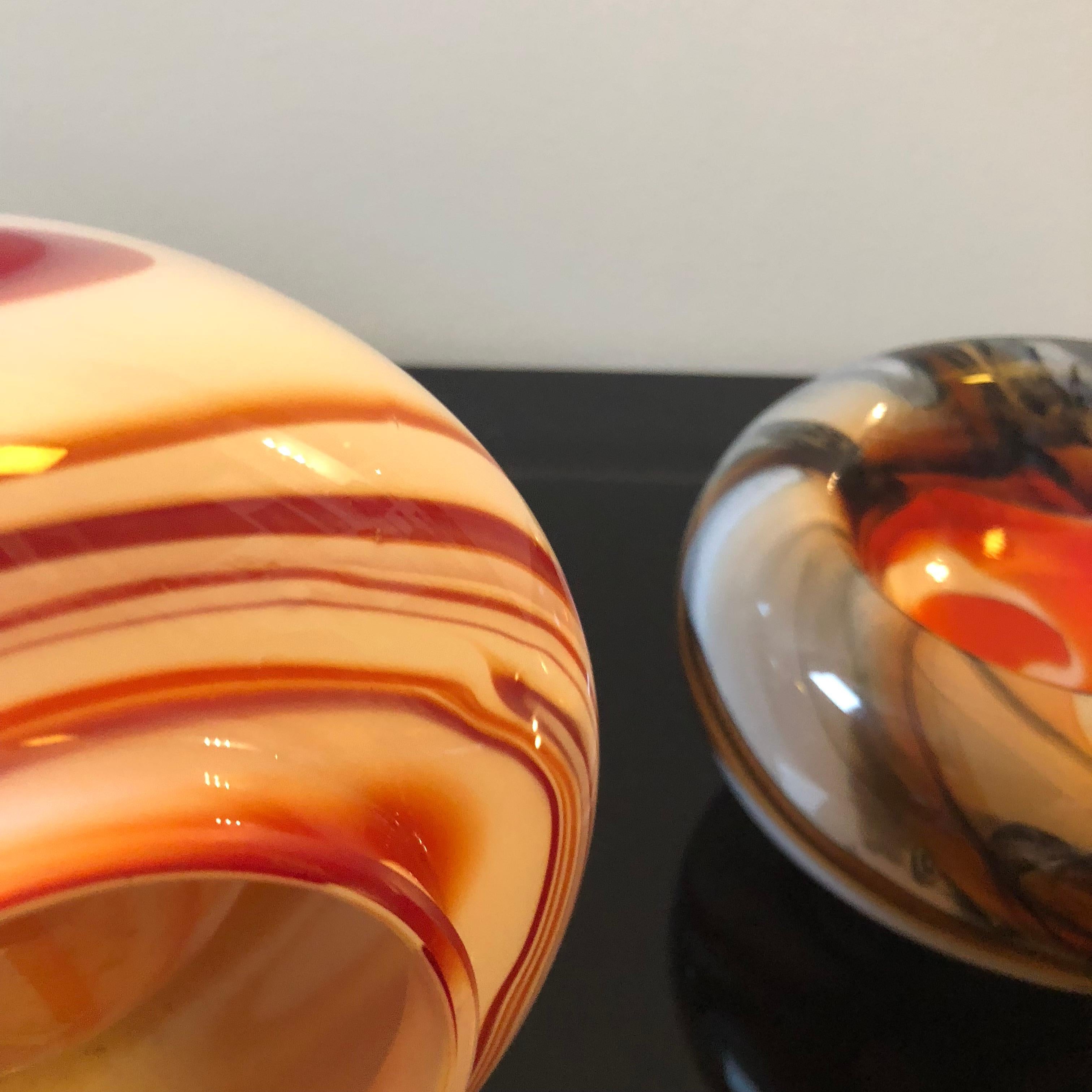 Two Murano Glass Ashtrays by Carlo Moretti for Opaline Florence Italy circa 1970 1