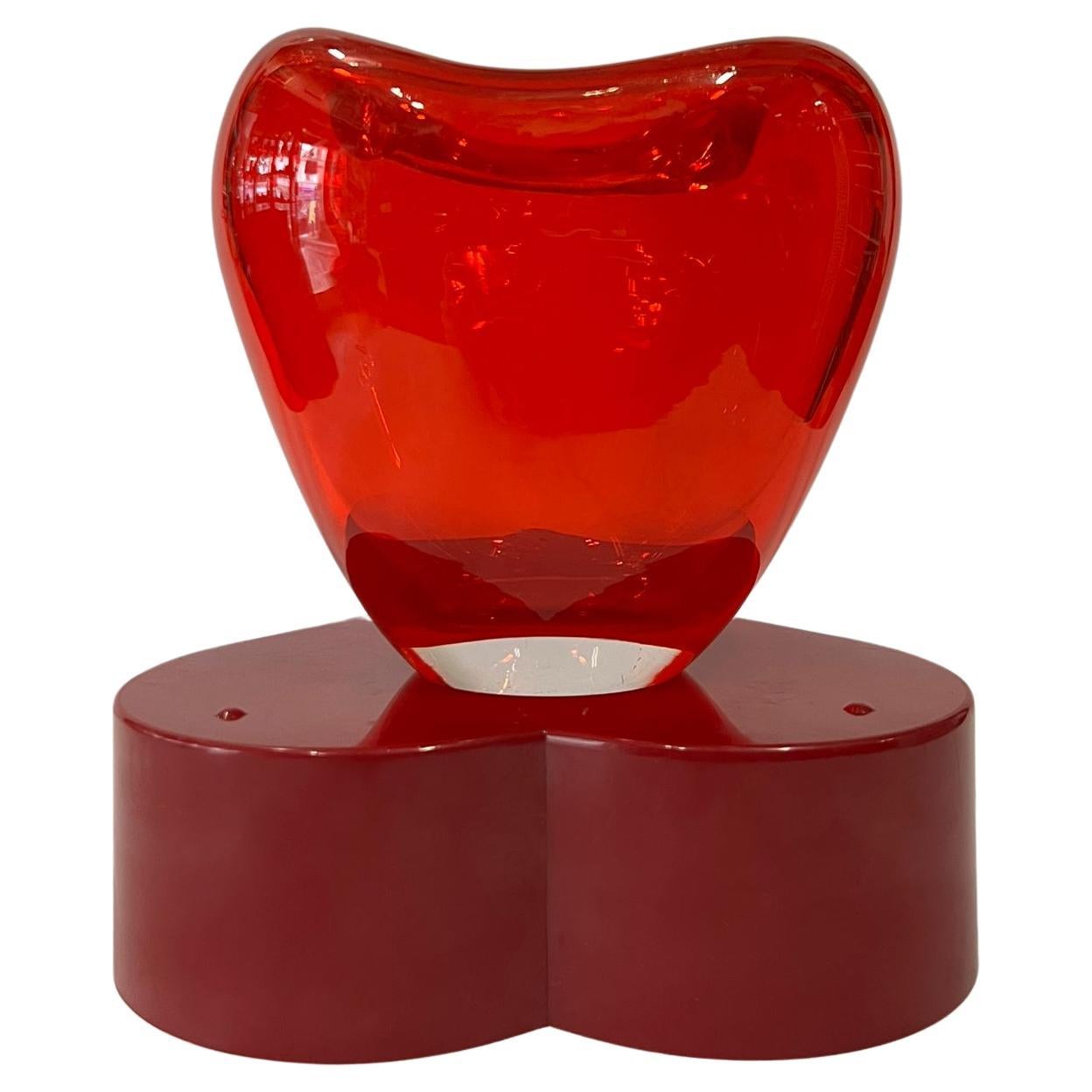 Two Murano Glass Heart Vase by Maria Christina Hamel, 1990s In Good Condition For Sale In Vienna, AT