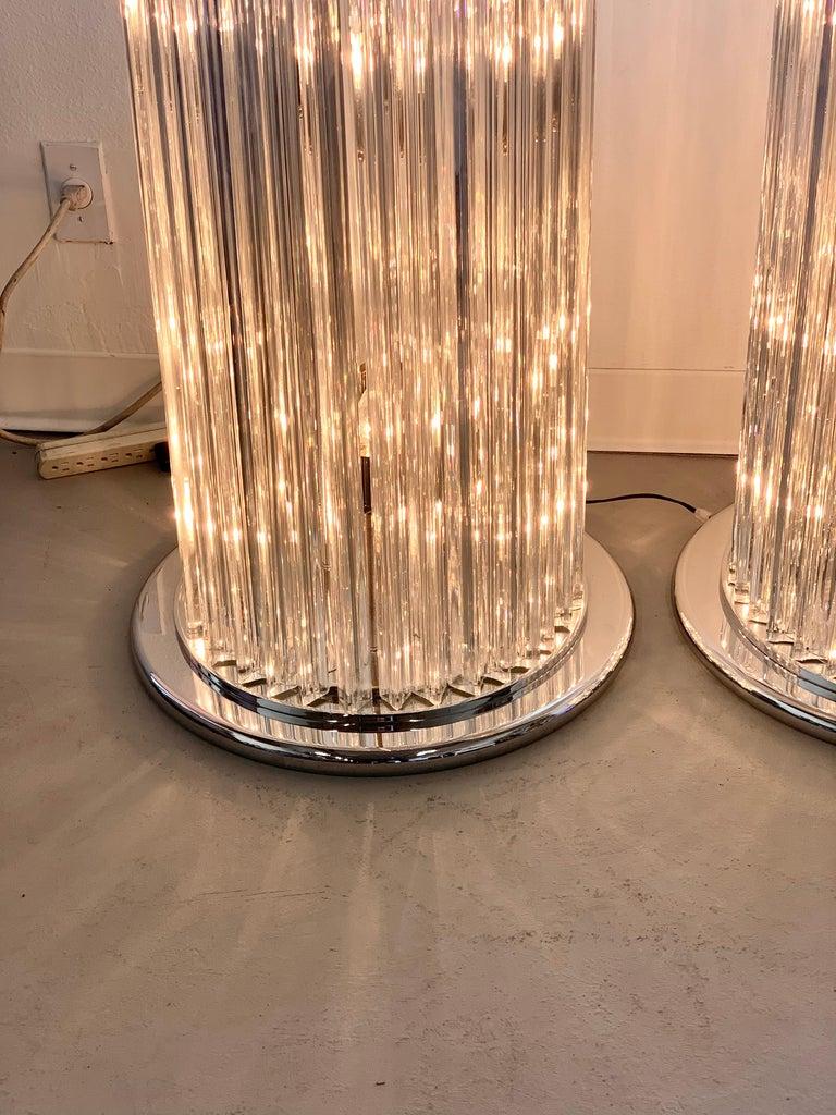 Late 20th Century Two Murano glass lighting columns For Sale