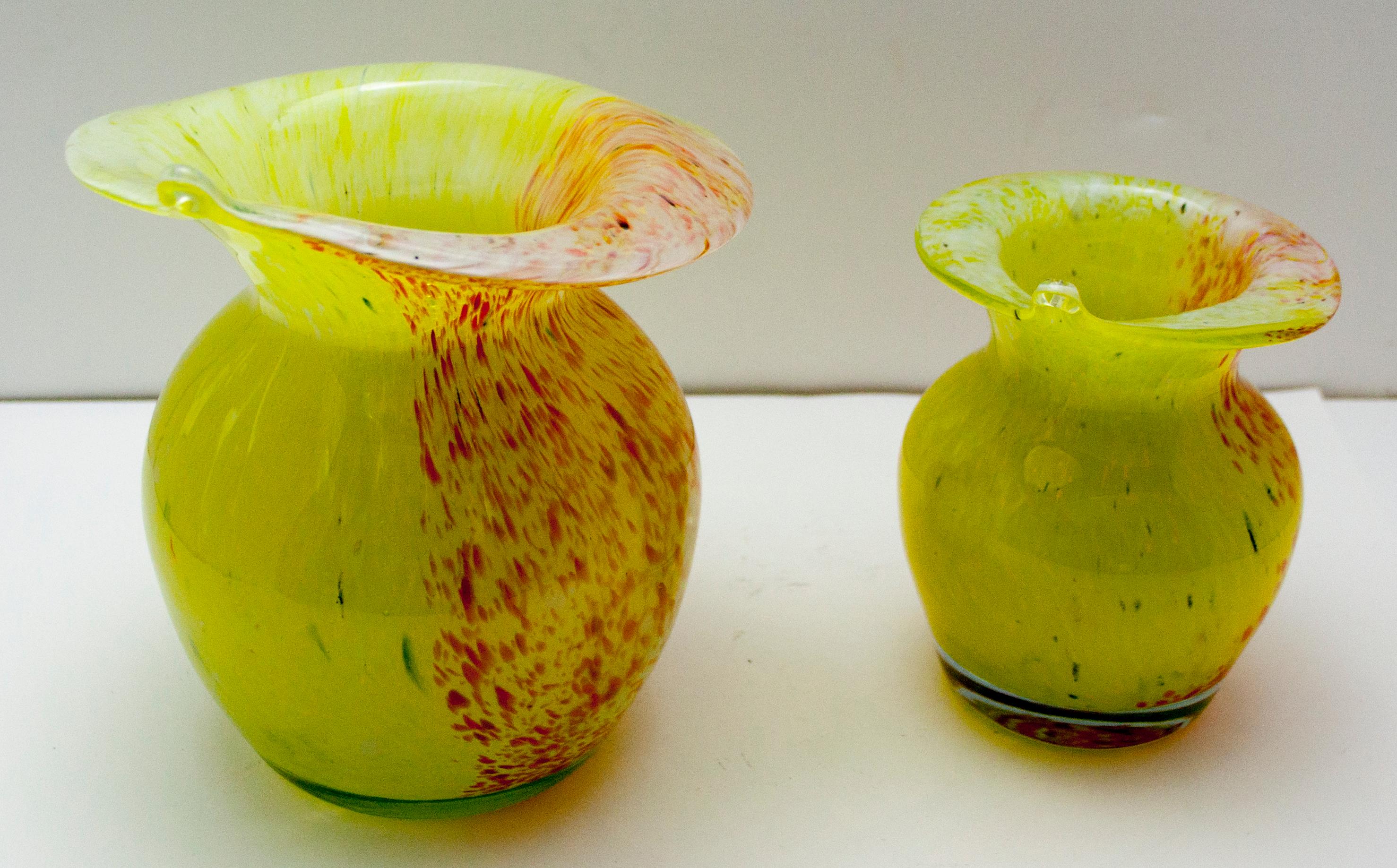 Italian Two Murano Glass Sommerso Jars