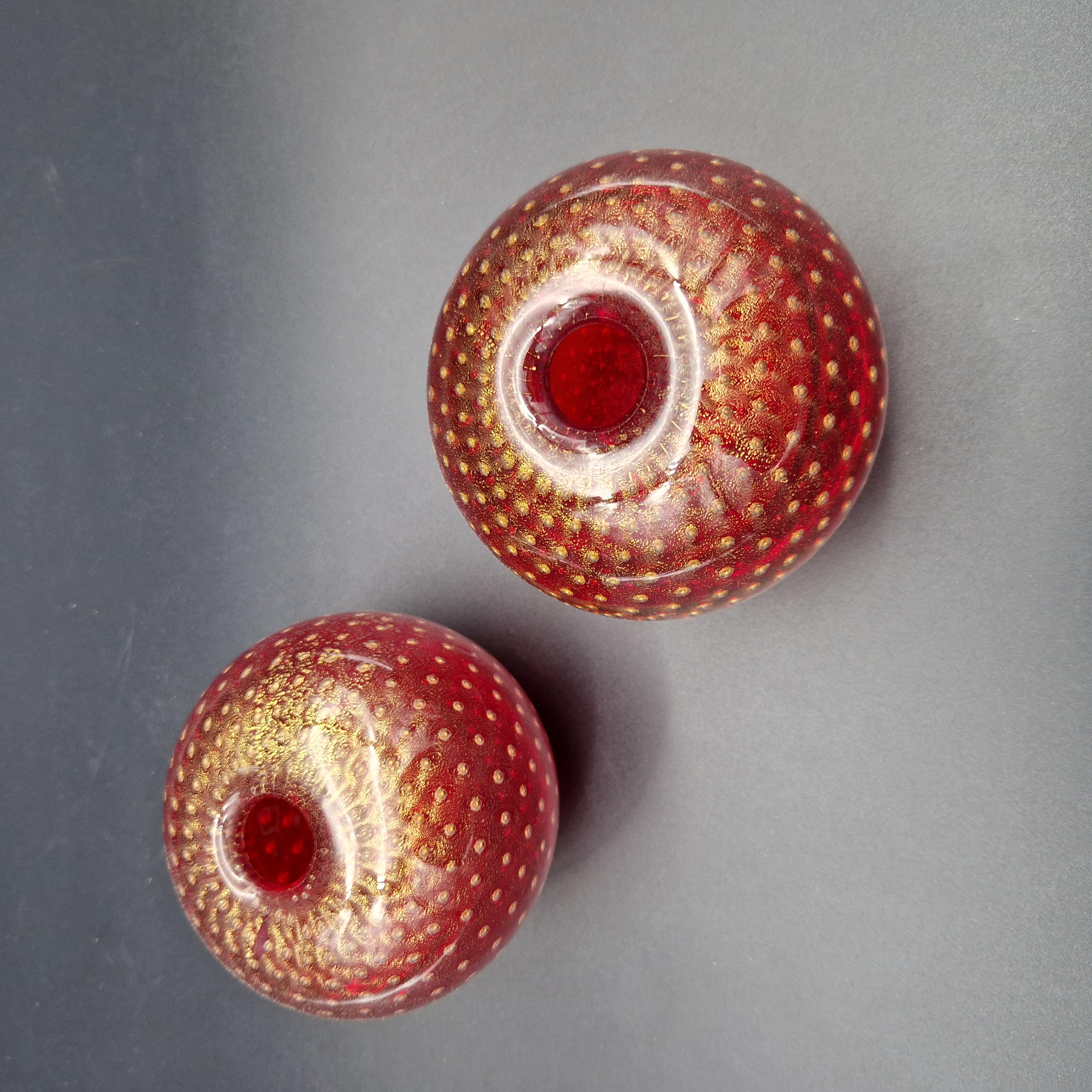 Mid-Century Modern Two Murano glass vases by Barovier & Toso. Italy 1950 - 1959 For Sale