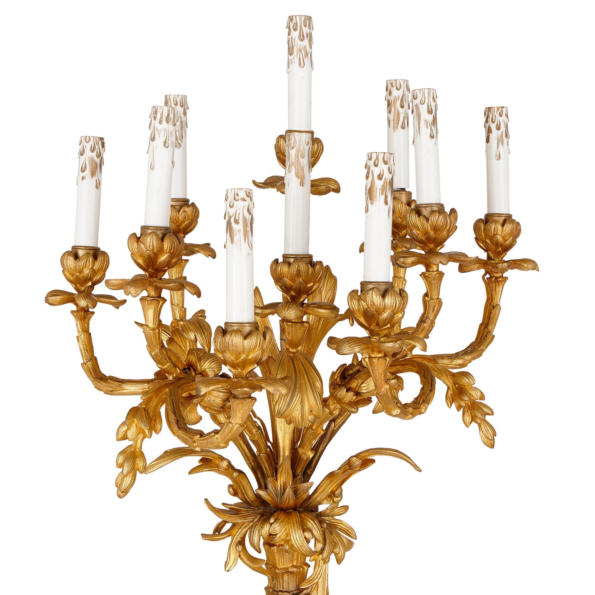 Two Napoleon III Period Gilt Bronze Candelabra by Picard In Good Condition In London, GB