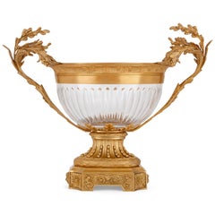 Two Neoclassical Style Gilt Bronze and Glass Centrepiece Bowls