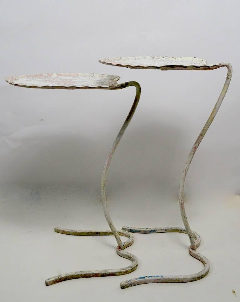 Art Deco Two Nesting Lilly Pad Nesting Tables by Salterini