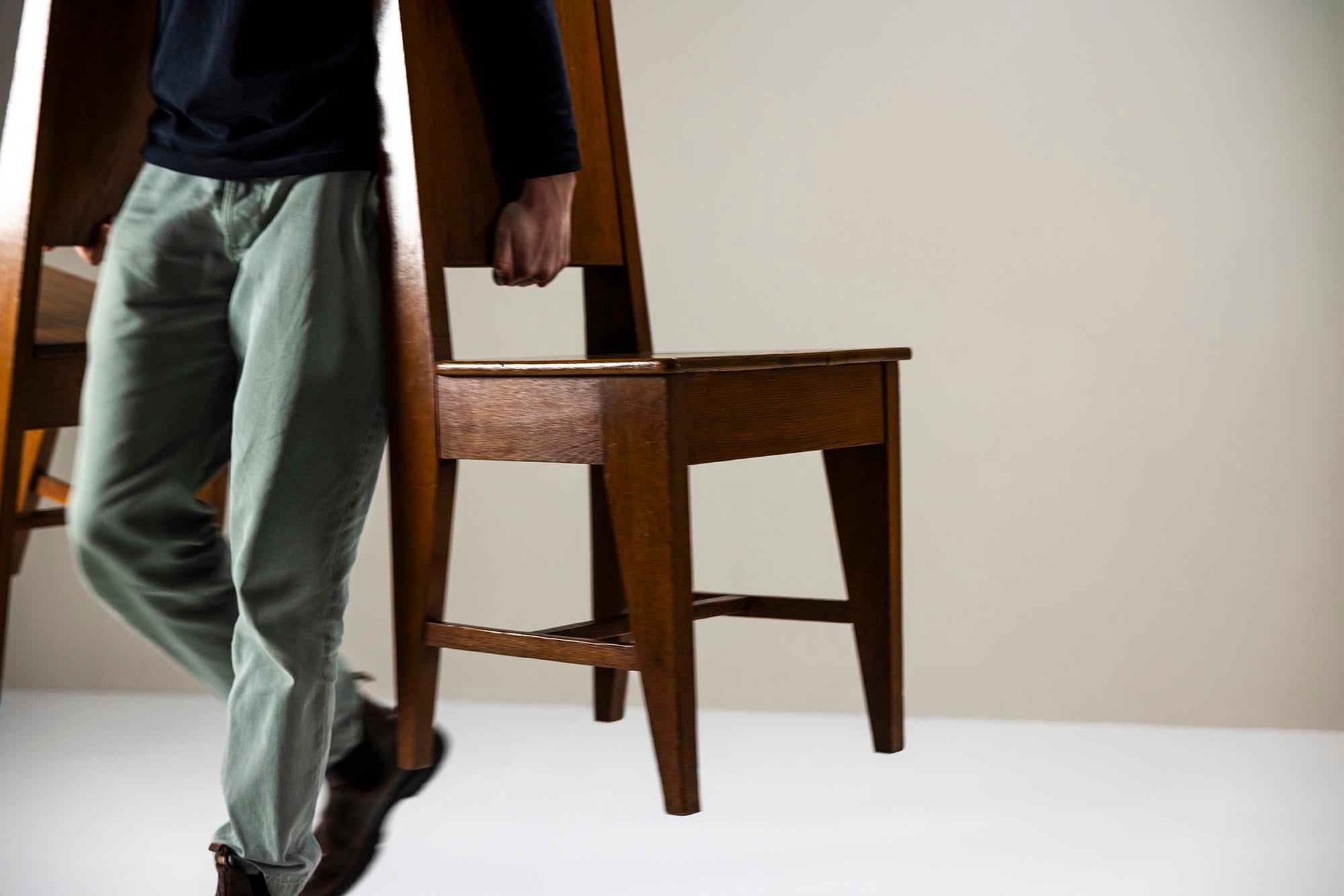 Deux nouvelles chaises d'appoint en chêne de l'école de Hague, Pays-Bas, années 1930 en vente 8